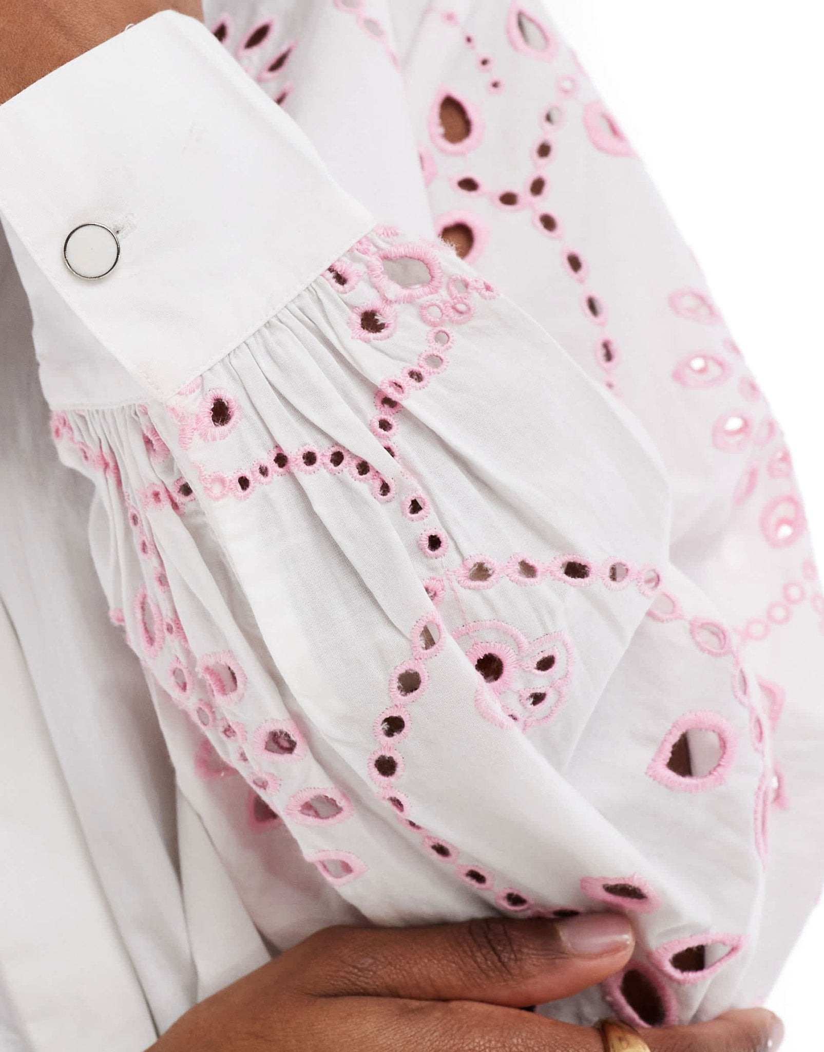 French Connection Cambria cotton embroidered shirt in white - ASOS Sample Sale EU Store