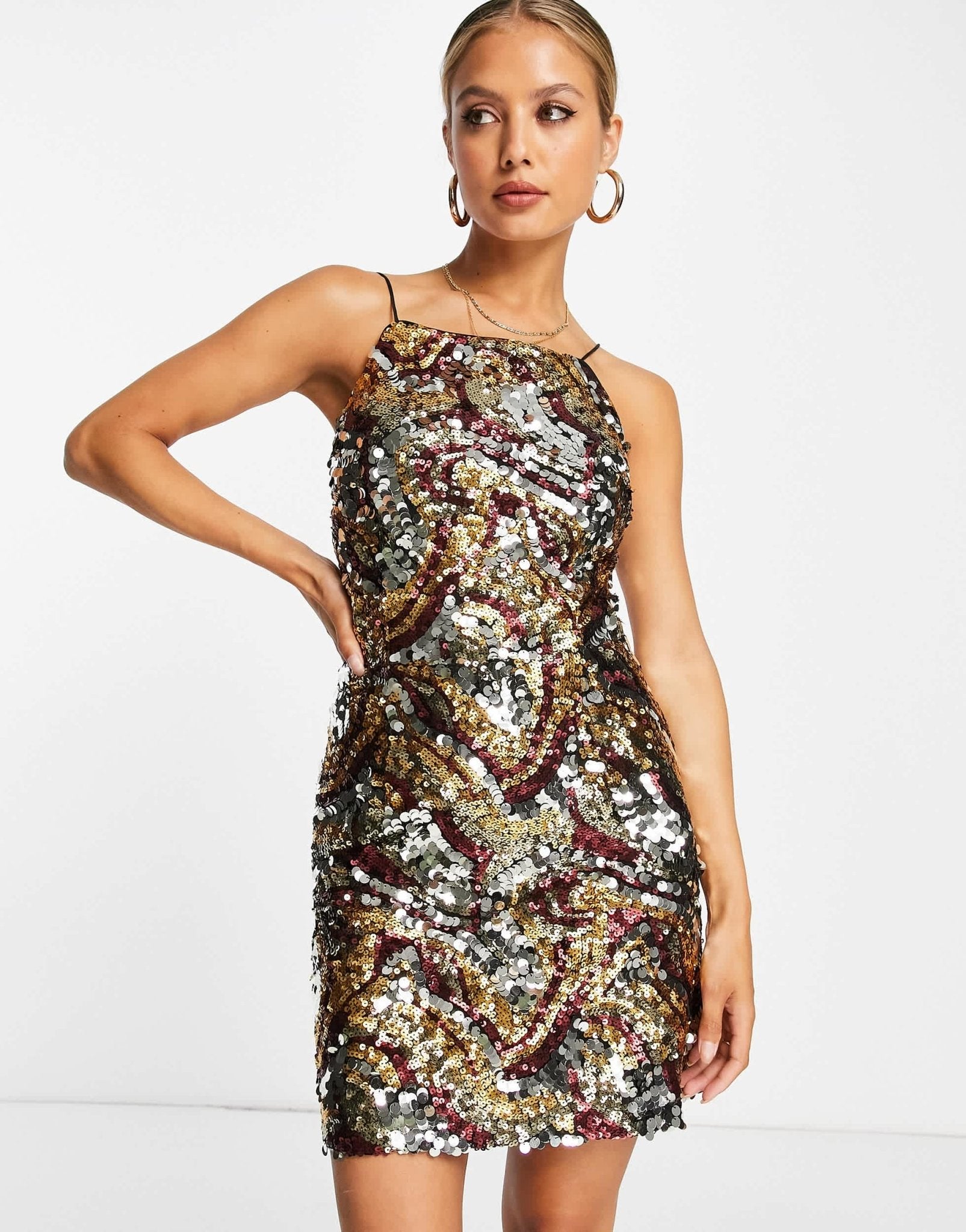 French Connection cami mini dress in all over sequin - ASOS Sample Sale EU Store