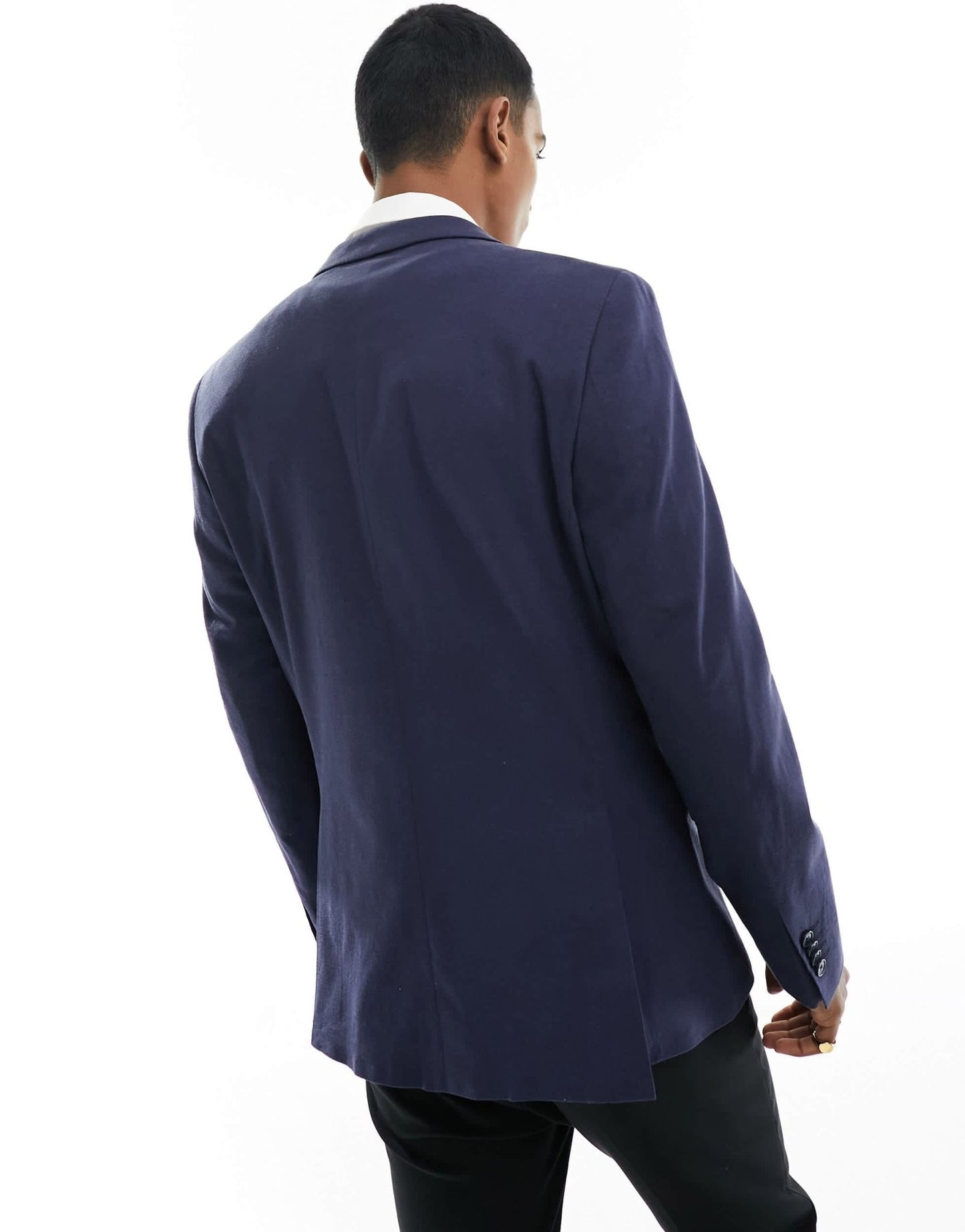 French Connection linen formal suit jacket in blue - ASOS Sample Sale EU Store