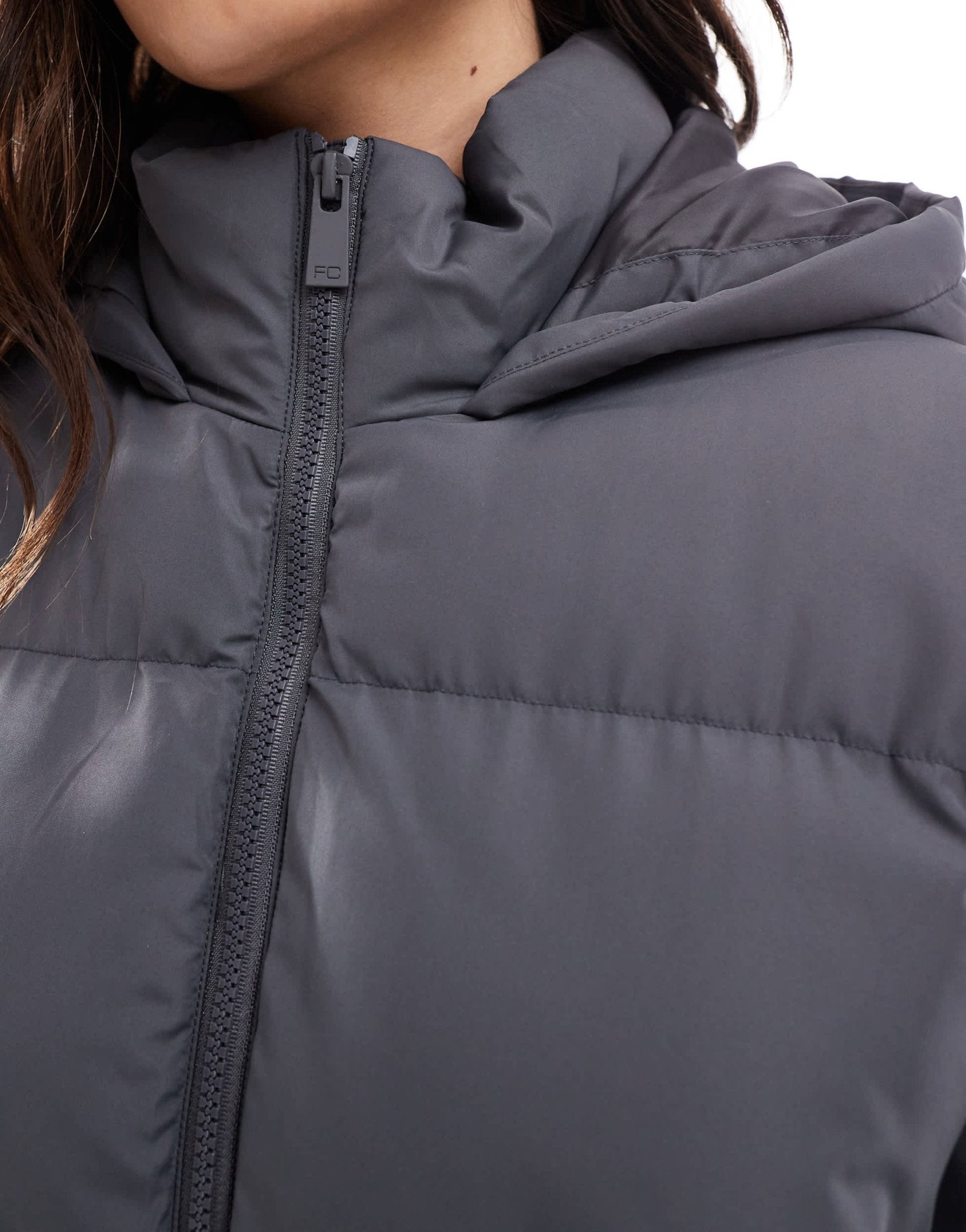 French Connection premium maxi puffer coat in dark grey - ASOS Sample Sale EU Store