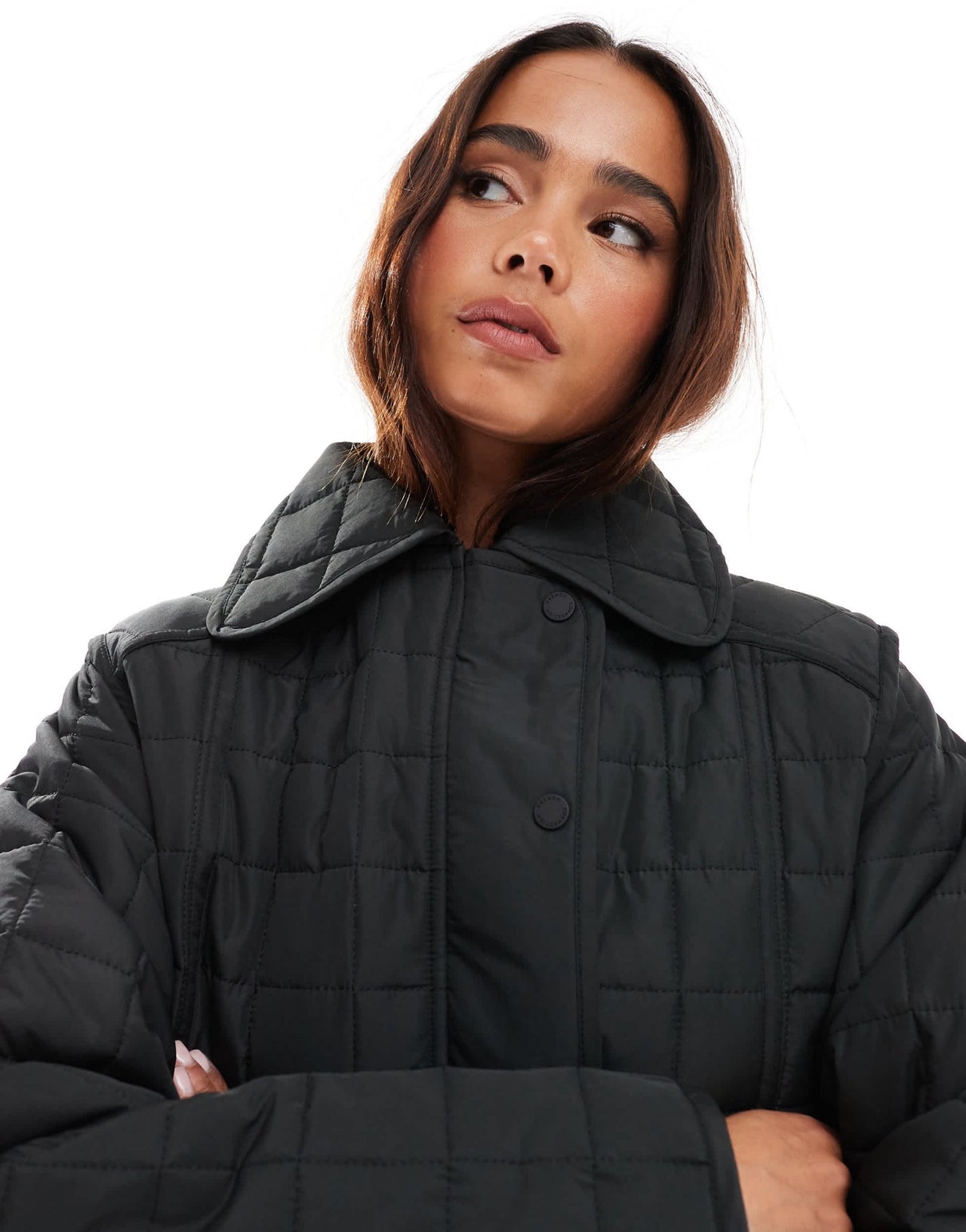 French Connection quilted longline jacket in black - ASOS Sample Sale EU Store