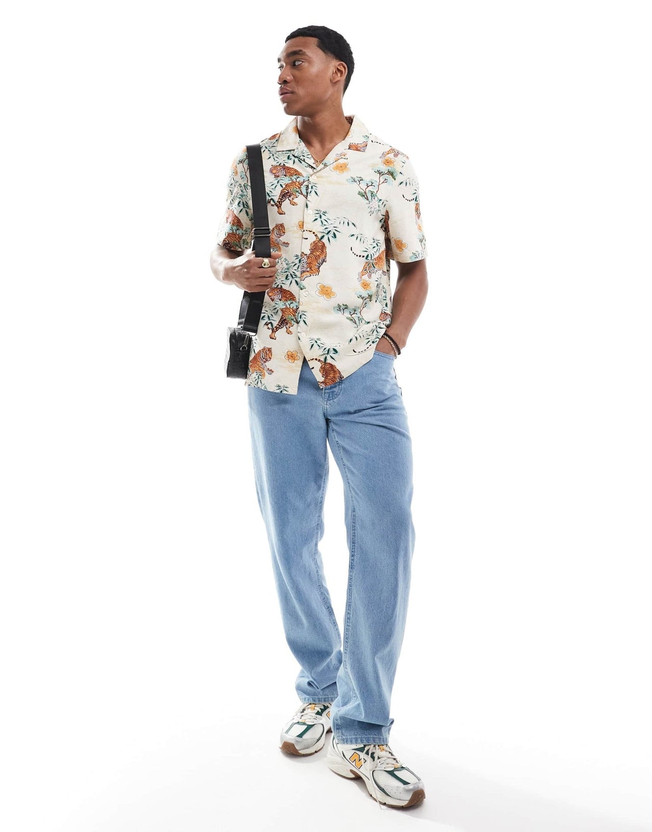 French Connection short sleeve revere shirt in white tiger print - ASOS Sample Sale EU Store