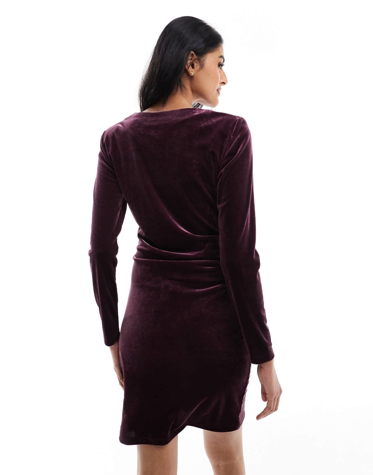 French Connection velvet bodycon mini dress in burgundy - ASOS Sample Sale EU Store