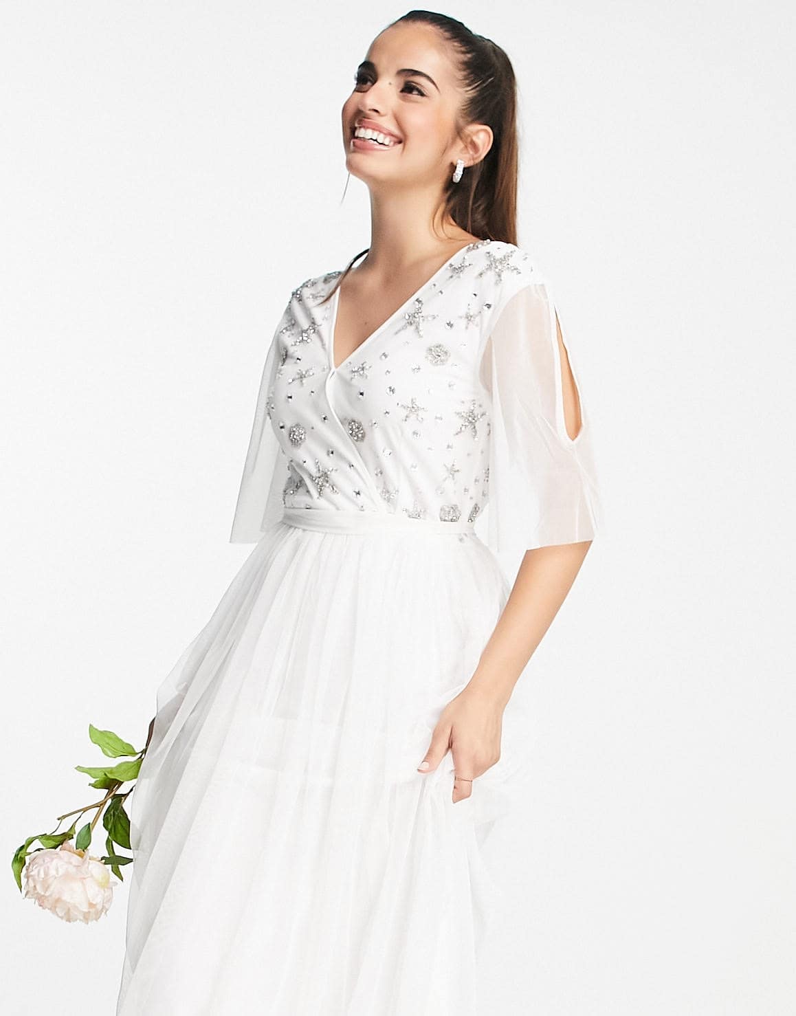 Frock and Frill Bridal embellished midaxi dress in pearl pink - ASOS Sample Sale EU Store