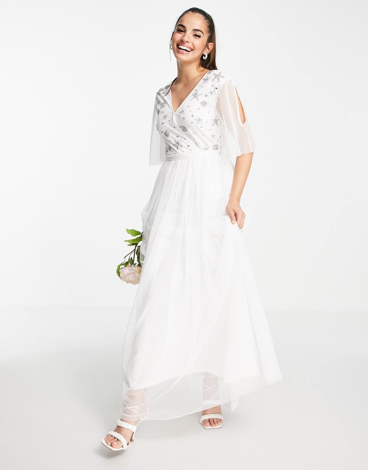 Frock and Frill Bridal embellished midaxi dress in pearl pink - ASOS Sample Sale EU Store