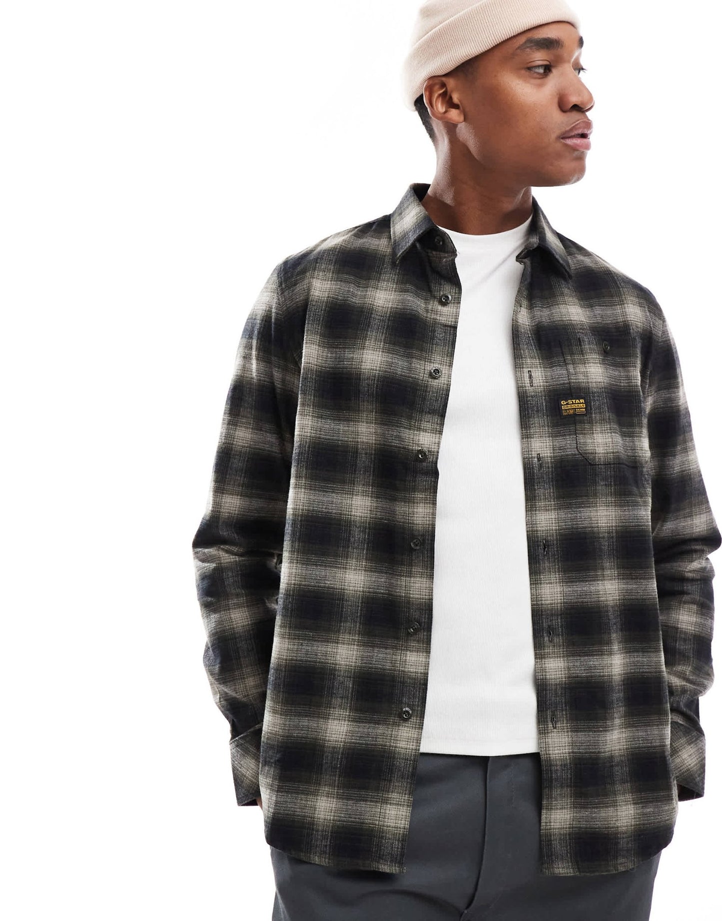 G - Star bristum checked flannel shirt in black and beige - ASOS Sample Sale EU Store