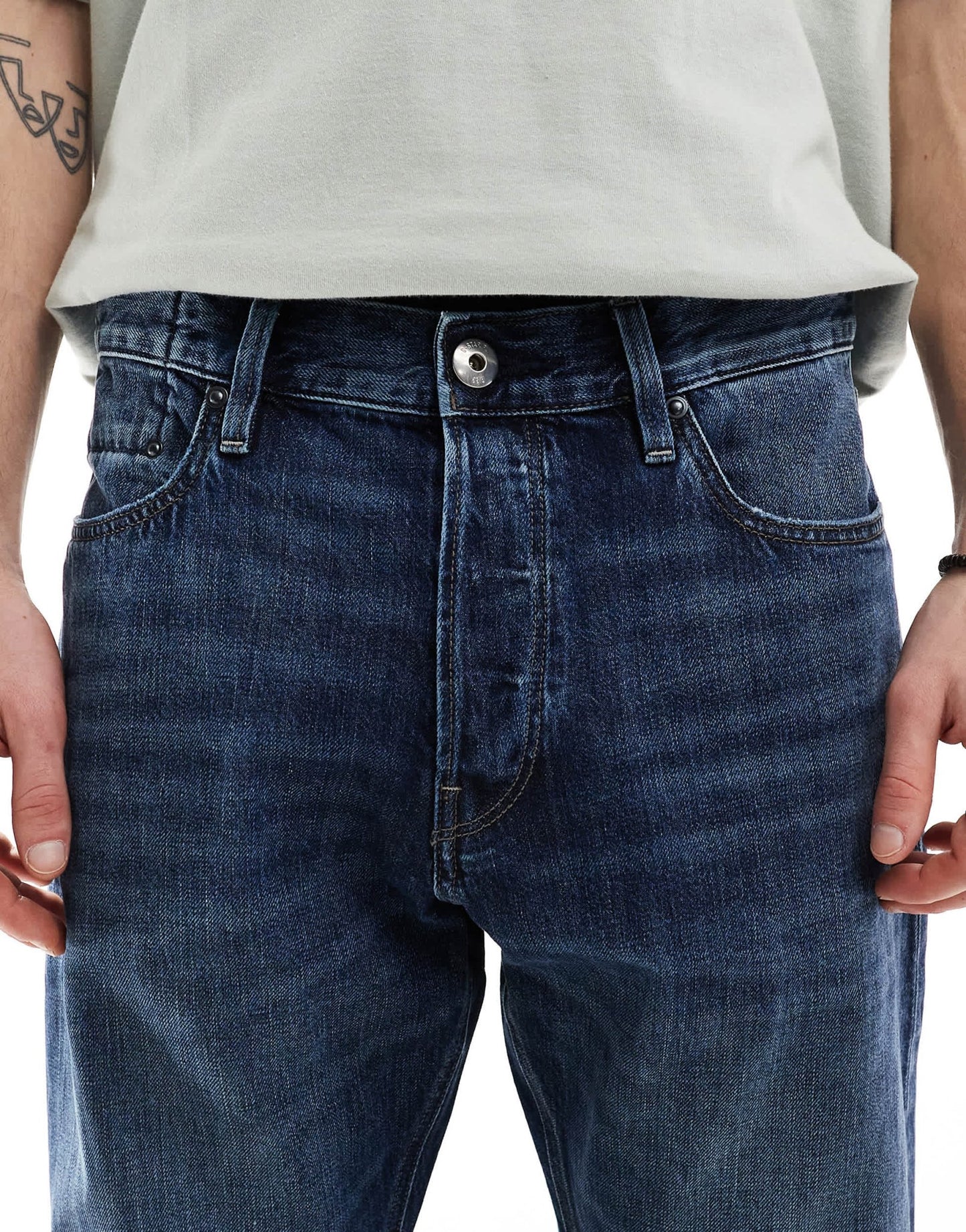 G - Star dakota straight leg denim jeans in midwash blue - ASOS Sample Sale EU Store