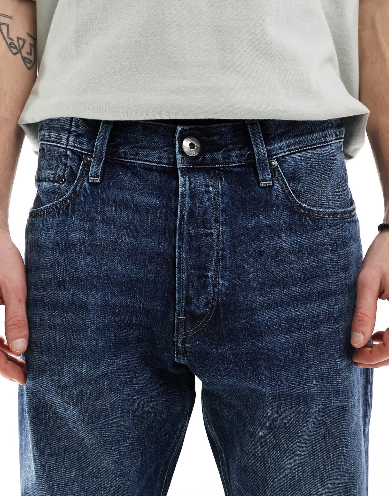 G - Star dakota straight leg denim jeans in midwash blue - ASOS Sample Sale EU Store