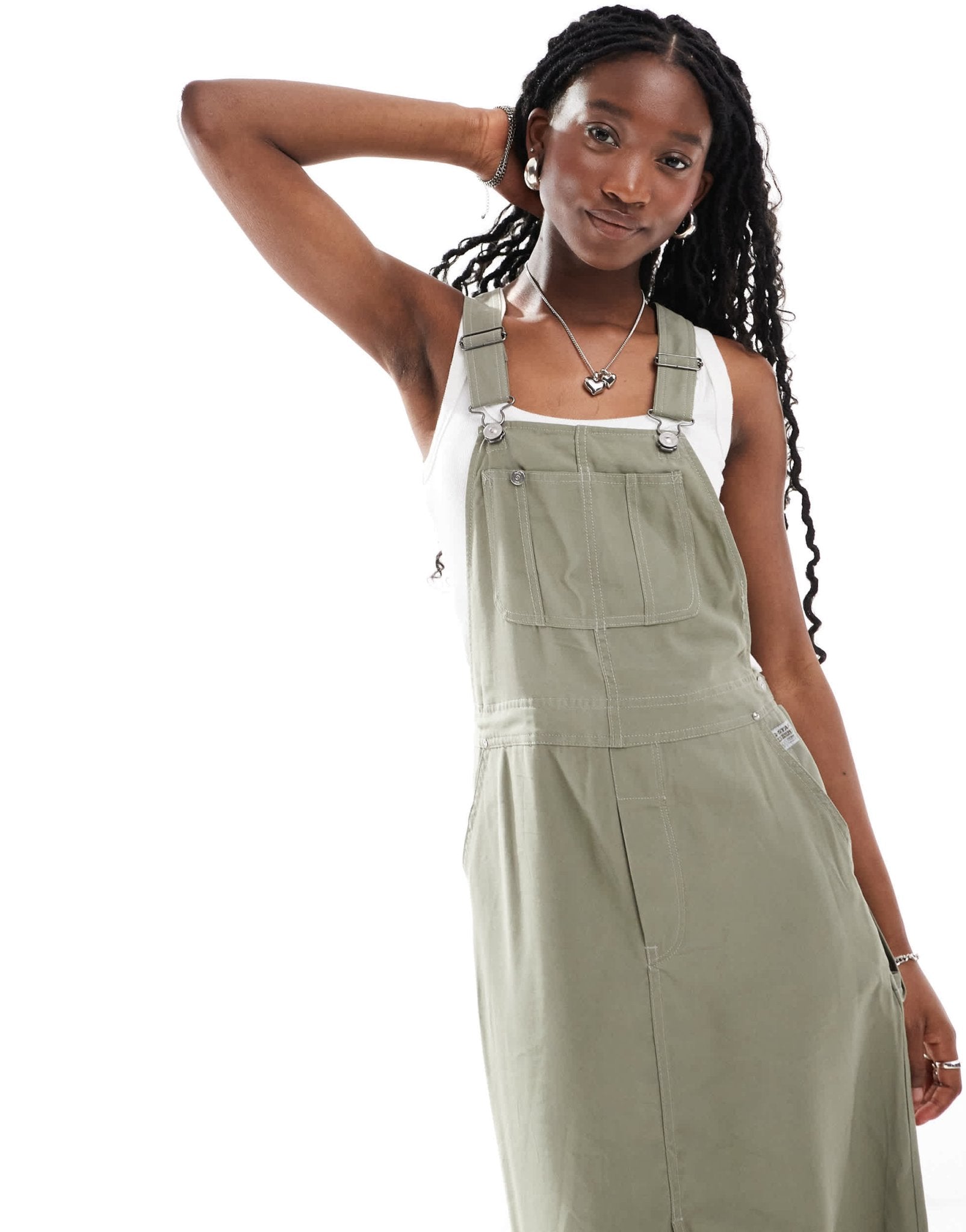 G - Star dungaree dress in light green - ASOS Sample Sale EU Store
