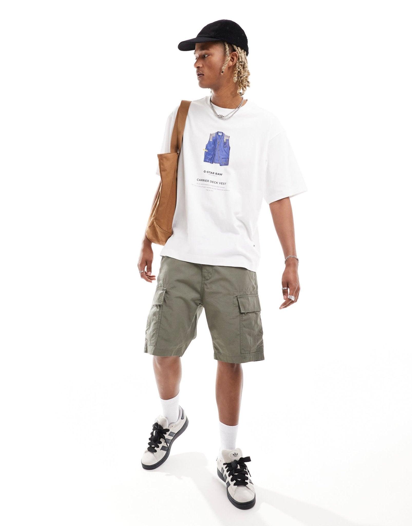 G - star oversized t-shirt in white with archive vest chest print - ASOS Sample Sale EU Store