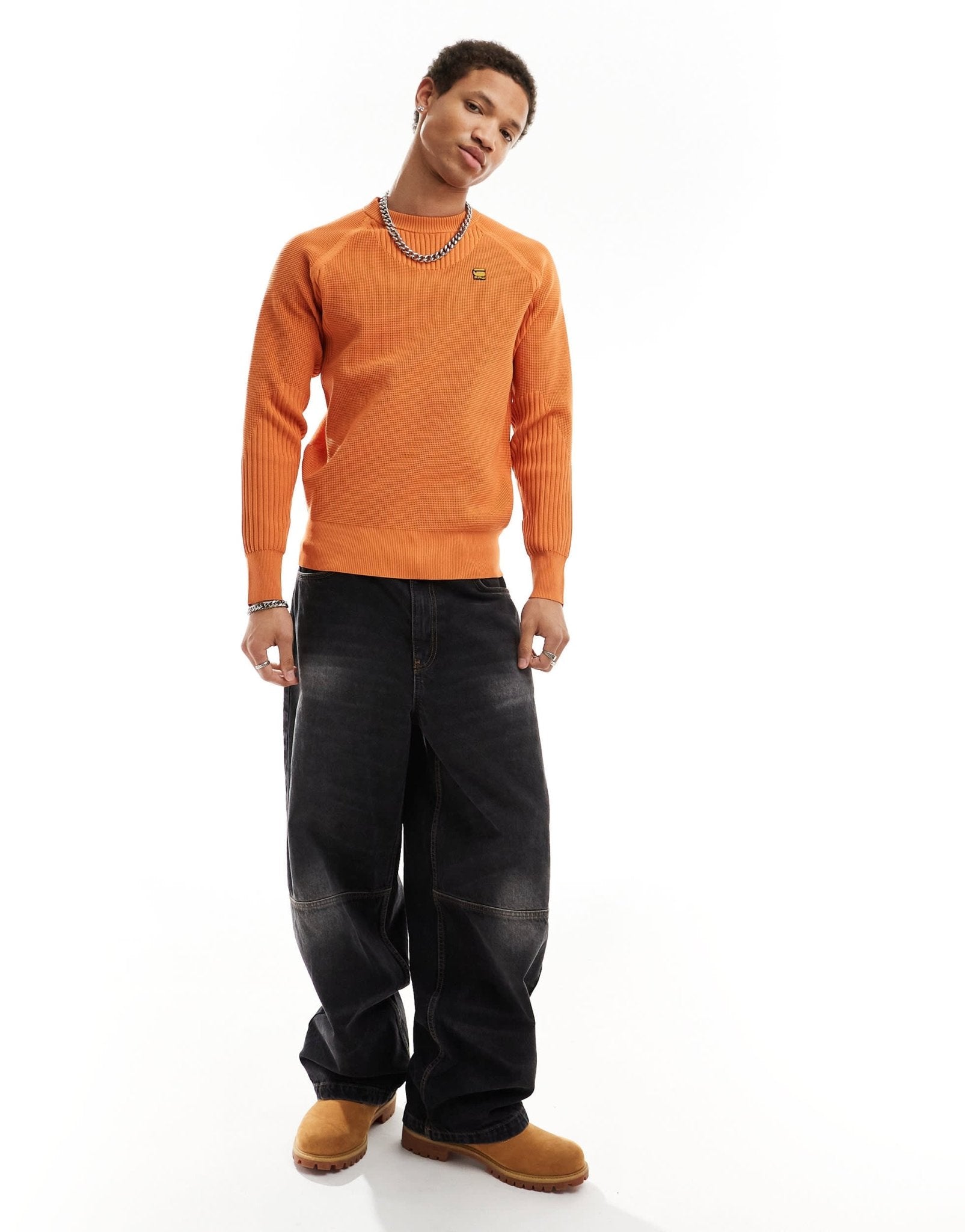 G - star pullover knitted jumper in orange - ASOS Sample Sale EU Store