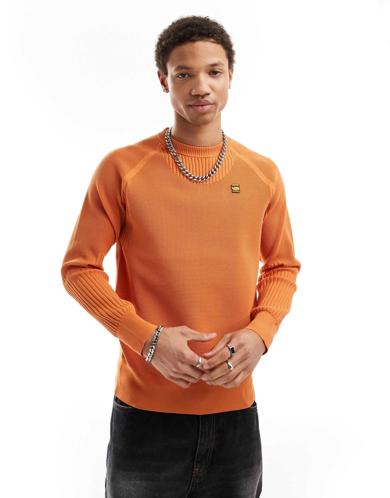 G - star pullover knitted jumper in orange - ASOS Sample Sale EU Store