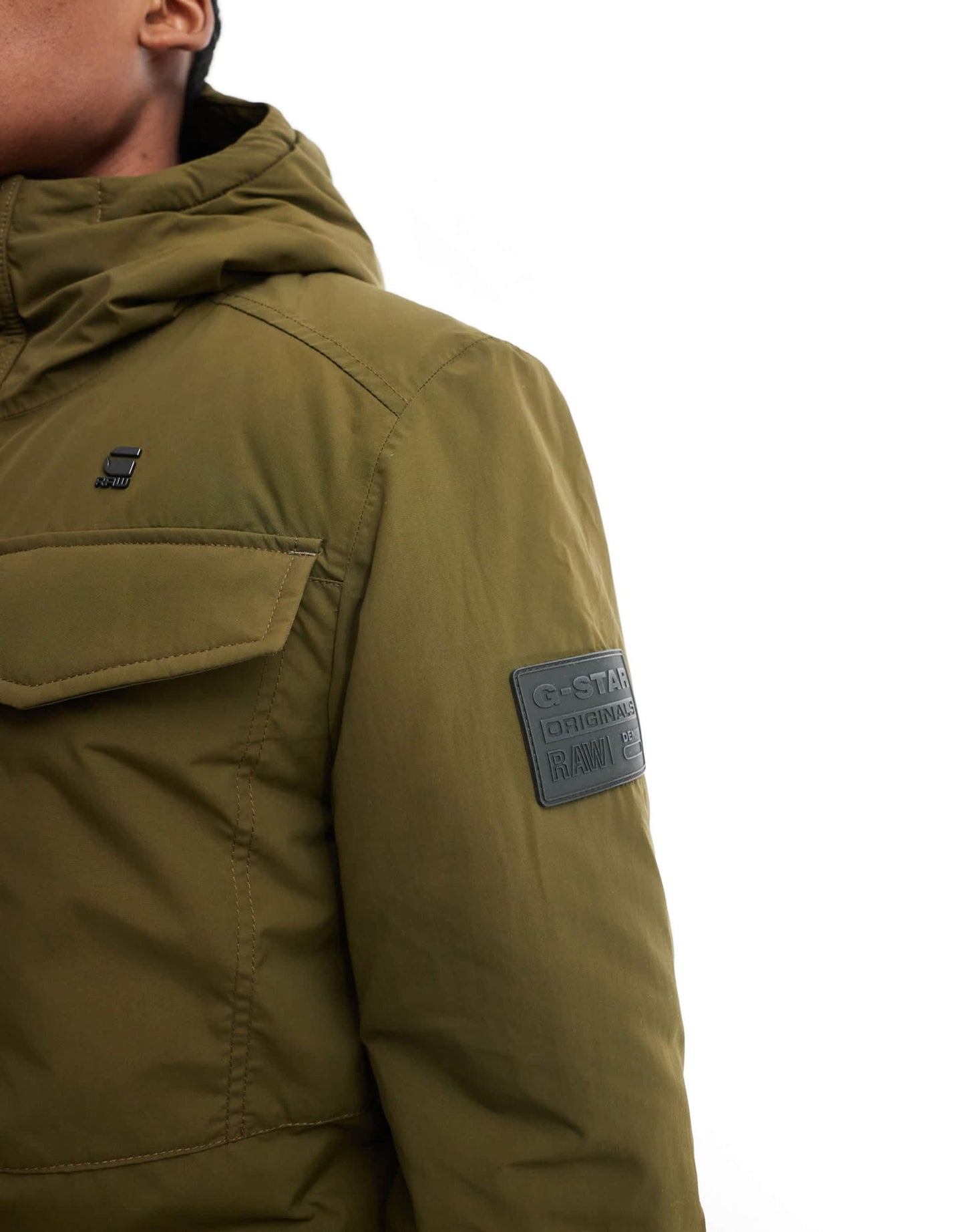 G - Star vodan longline parka jacket in olive green - ASOS Sample Sale EU Store