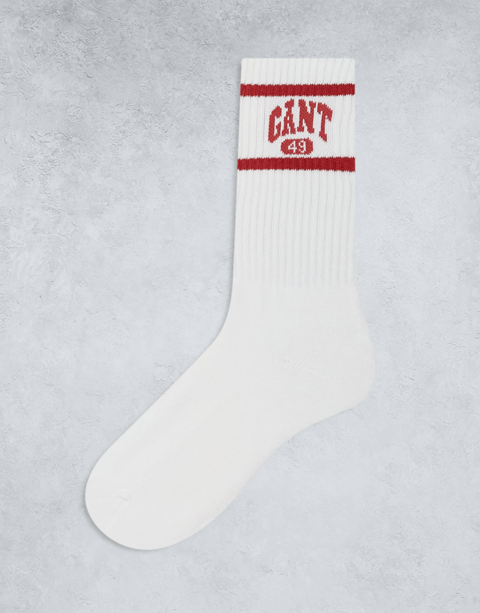 GANT 1949 logo sports socks in white and red - ASOS Sample Sale EU Store