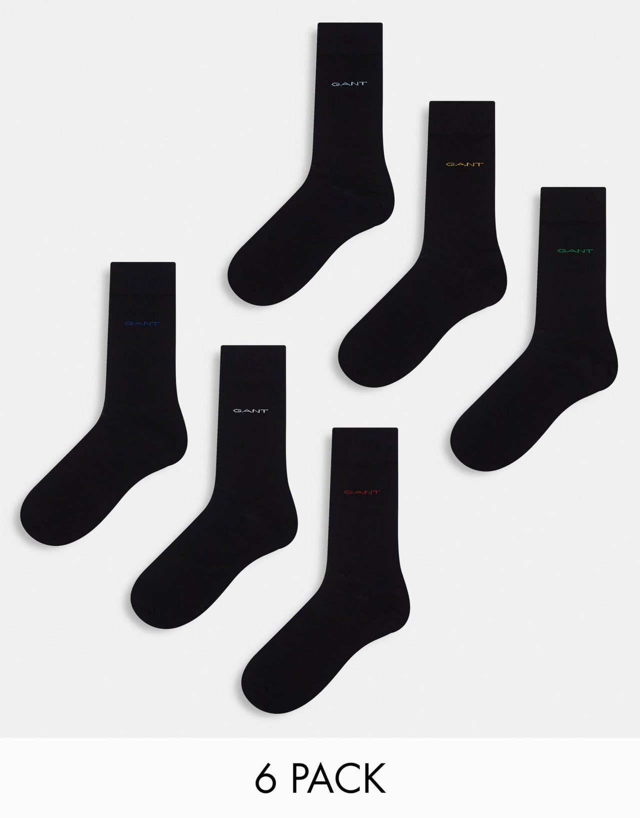 GANT 6 pack socks with logo in black - ASOS Sample Sale EU Store