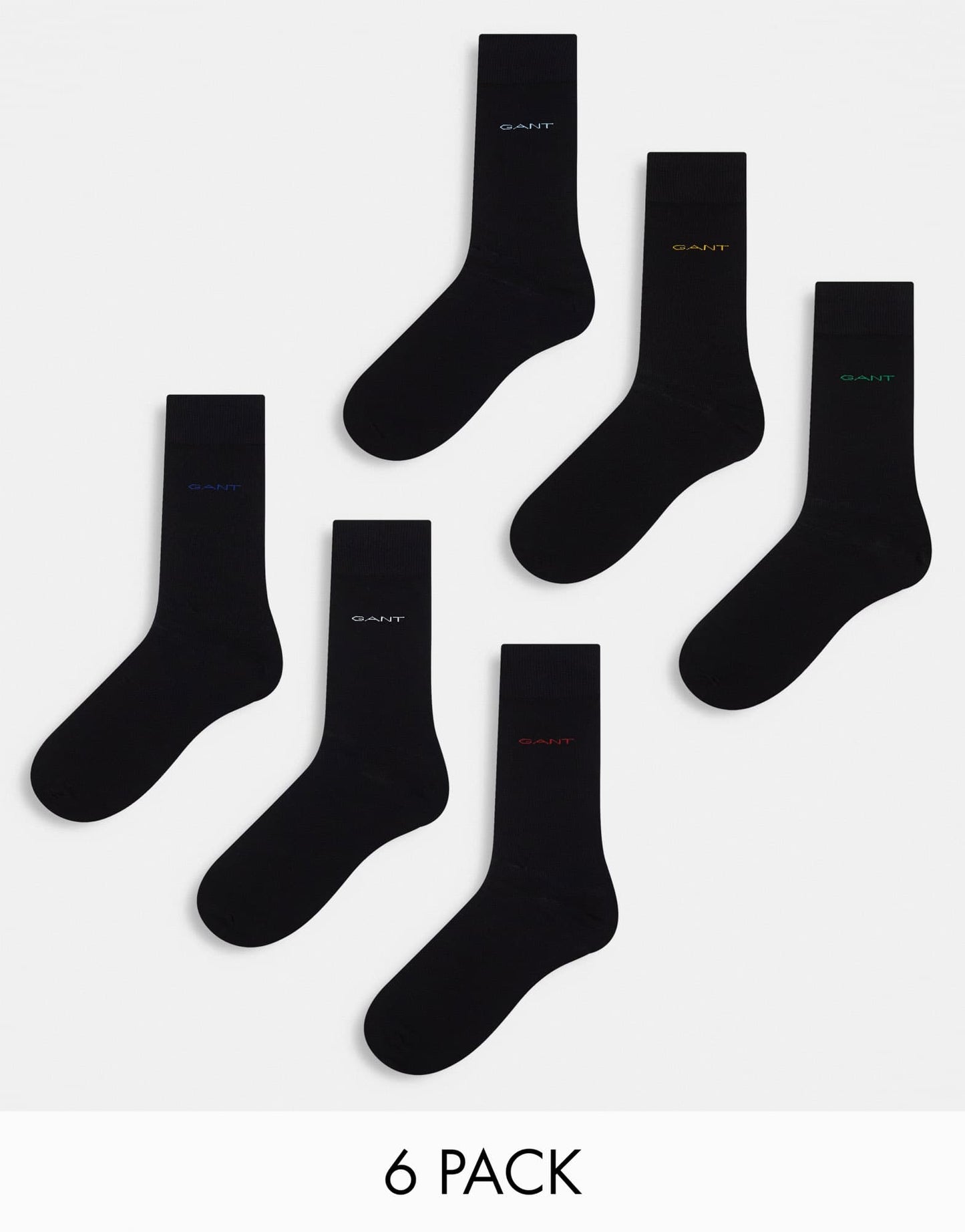 GANT 6 pack socks with logo in black - ASOS Sample Sale EU Store