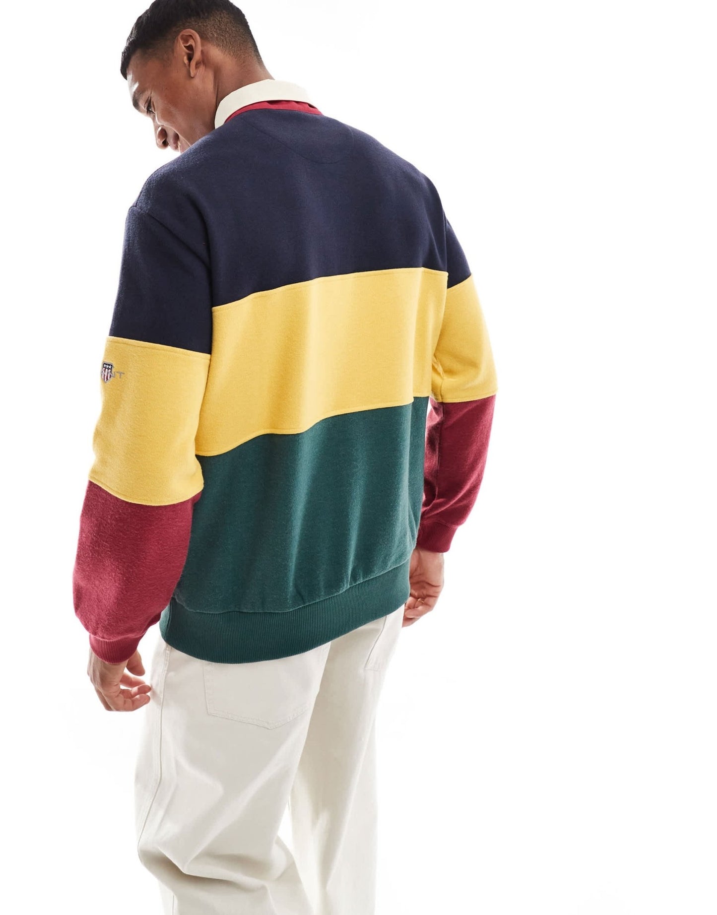 GANT 75th Anniversary Capsule colour block rugby sweat in navy - ASOS Sample Sale EU Store
