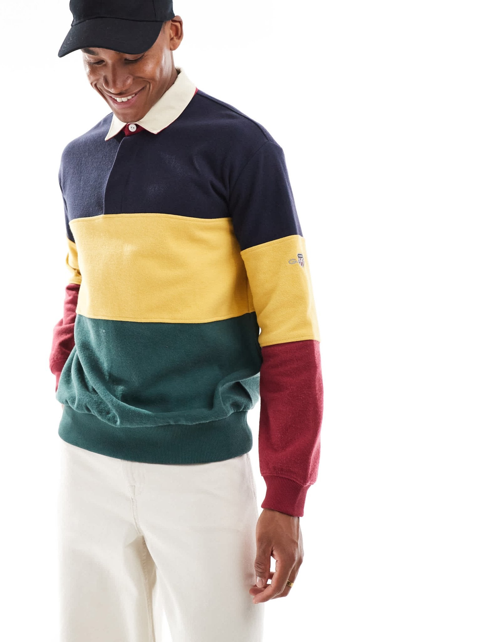 GANT 75th Anniversary Capsule colour block rugby sweat in navy - ASOS Sample Sale EU Store