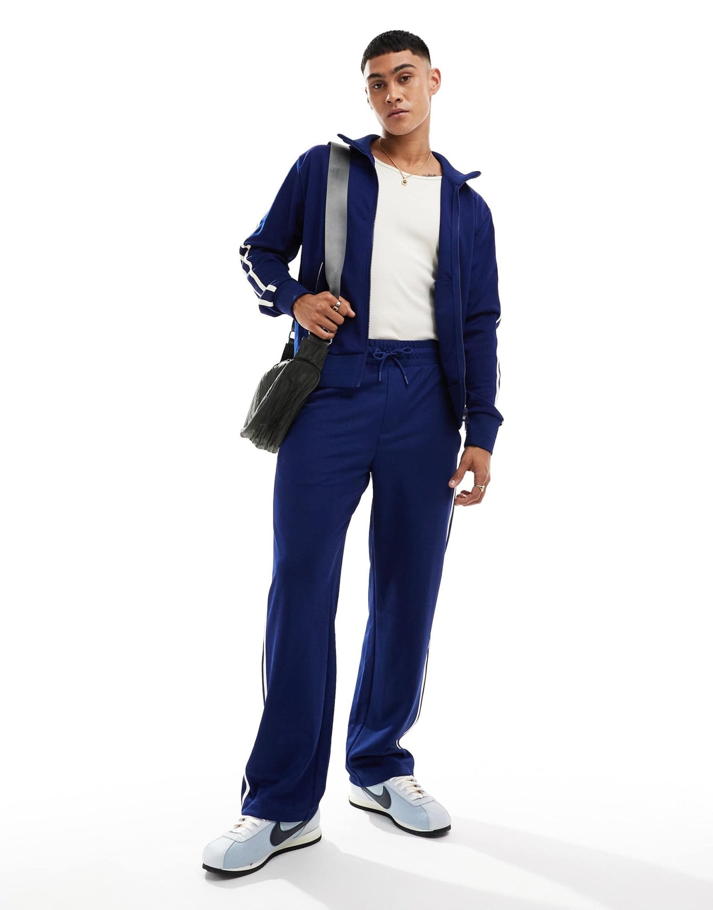 GANT back logo applique 2 stripe track jacket in navy CO - ORD - ASOS Sample Sale EU Store