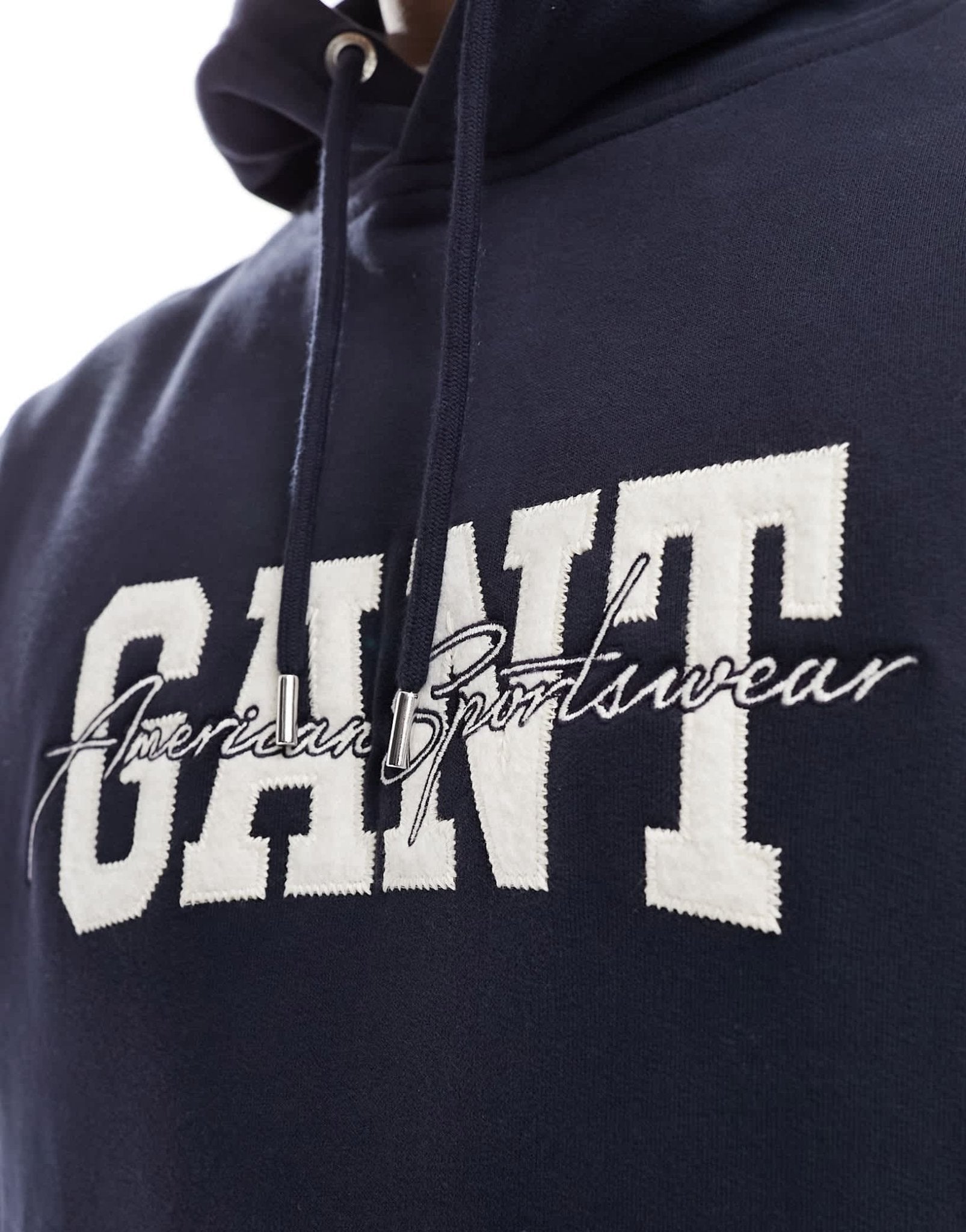 GANT collegiate arch script logo hoodie in navy - ASOS Sample Sale EU Store