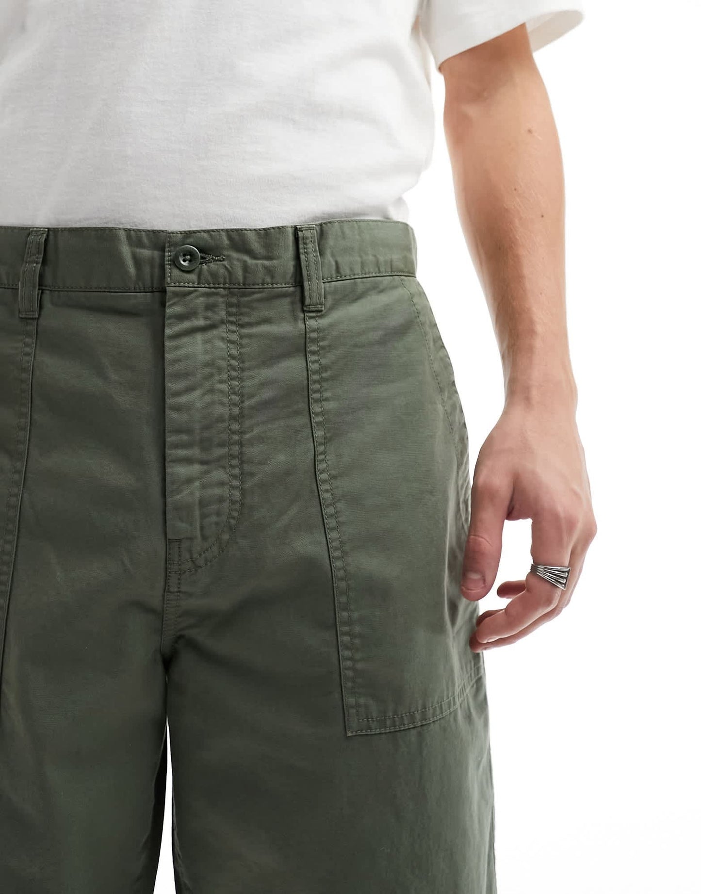GANT cotton/linen surplus utility shorts in mid green - ASOS Sample Sale EU Store