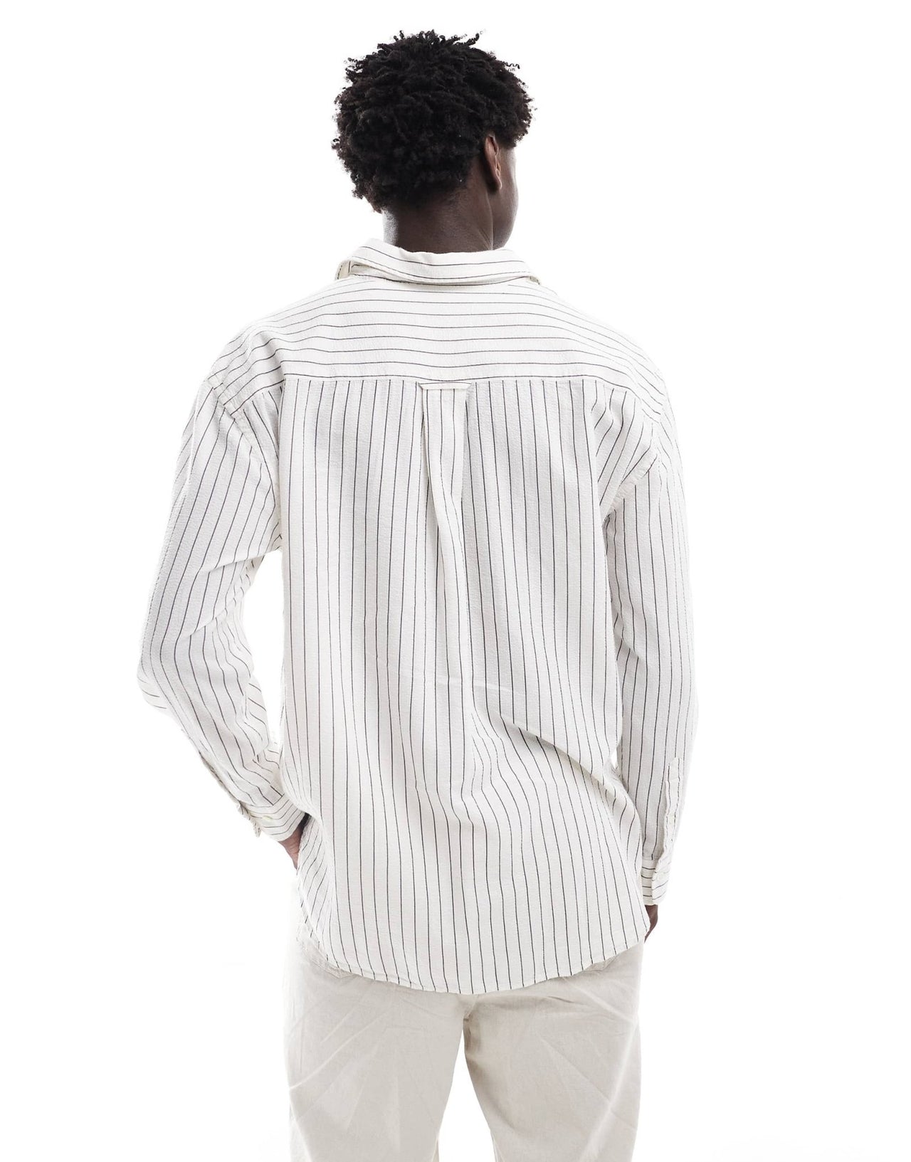 GANT seersucker pinstripe relaxed fit shirt in white - ASOS Sample Sale EU Store