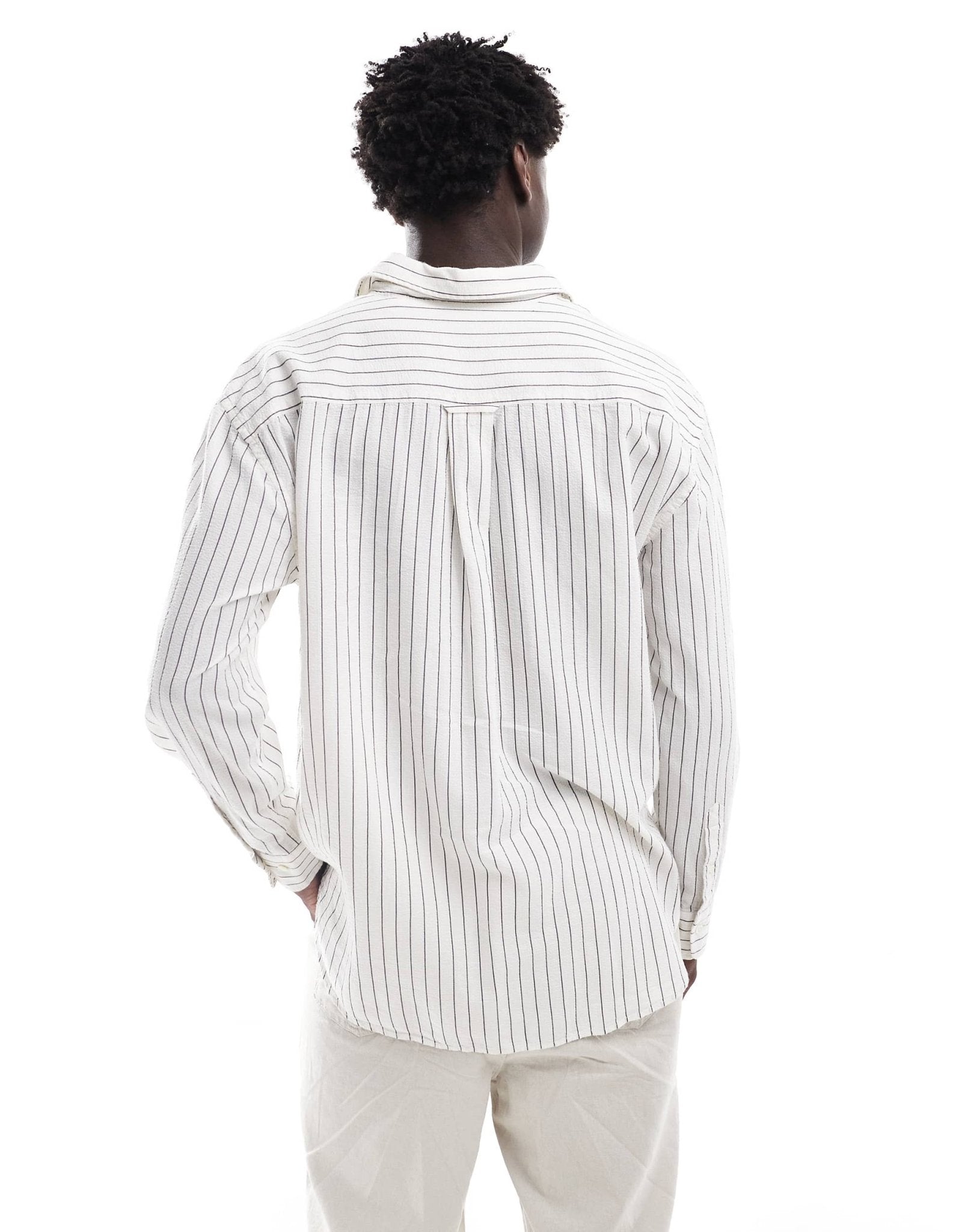 GANT seersucker pinstripe relaxed fit shirt in white - ASOS Sample Sale EU Store