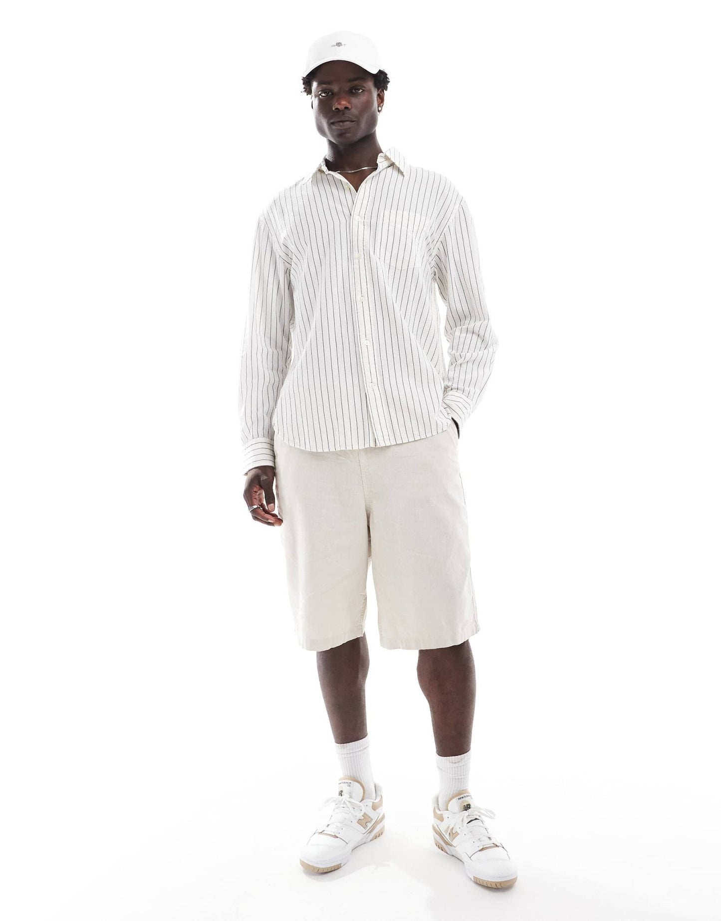 GANT seersucker pinstripe relaxed fit shirt in white - ASOS Sample Sale EU Store