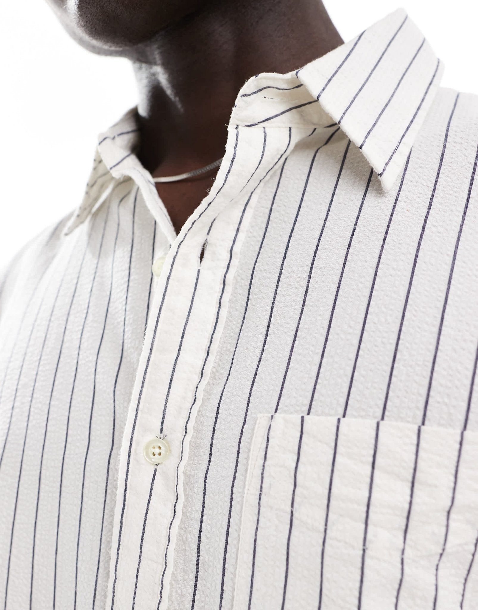 GANT seersucker pinstripe relaxed fit shirt in white - ASOS Sample Sale EU Store