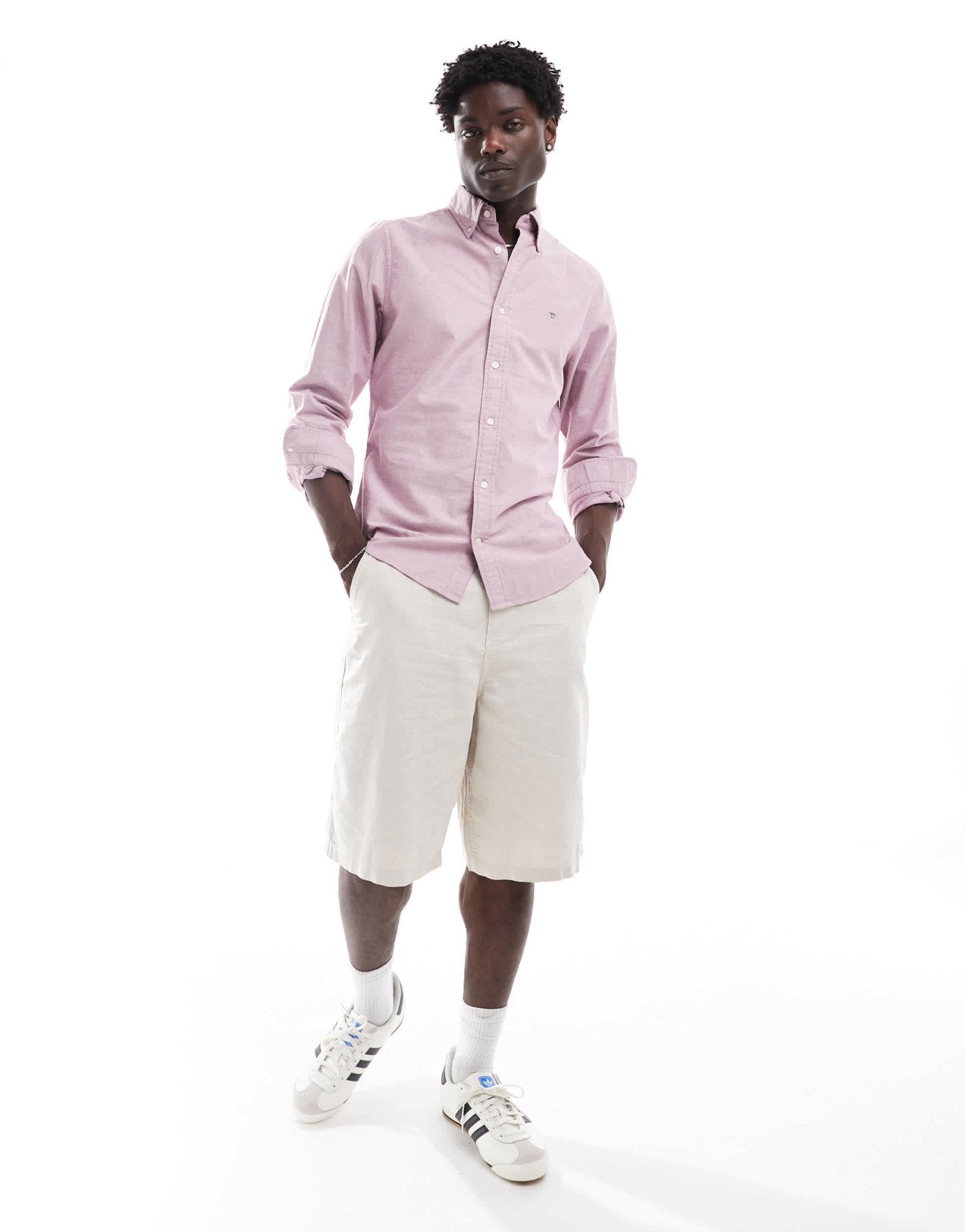 GANT shield logo embroid slim fit oxford shirt in washed red - ASOS Sample Sale EU Store