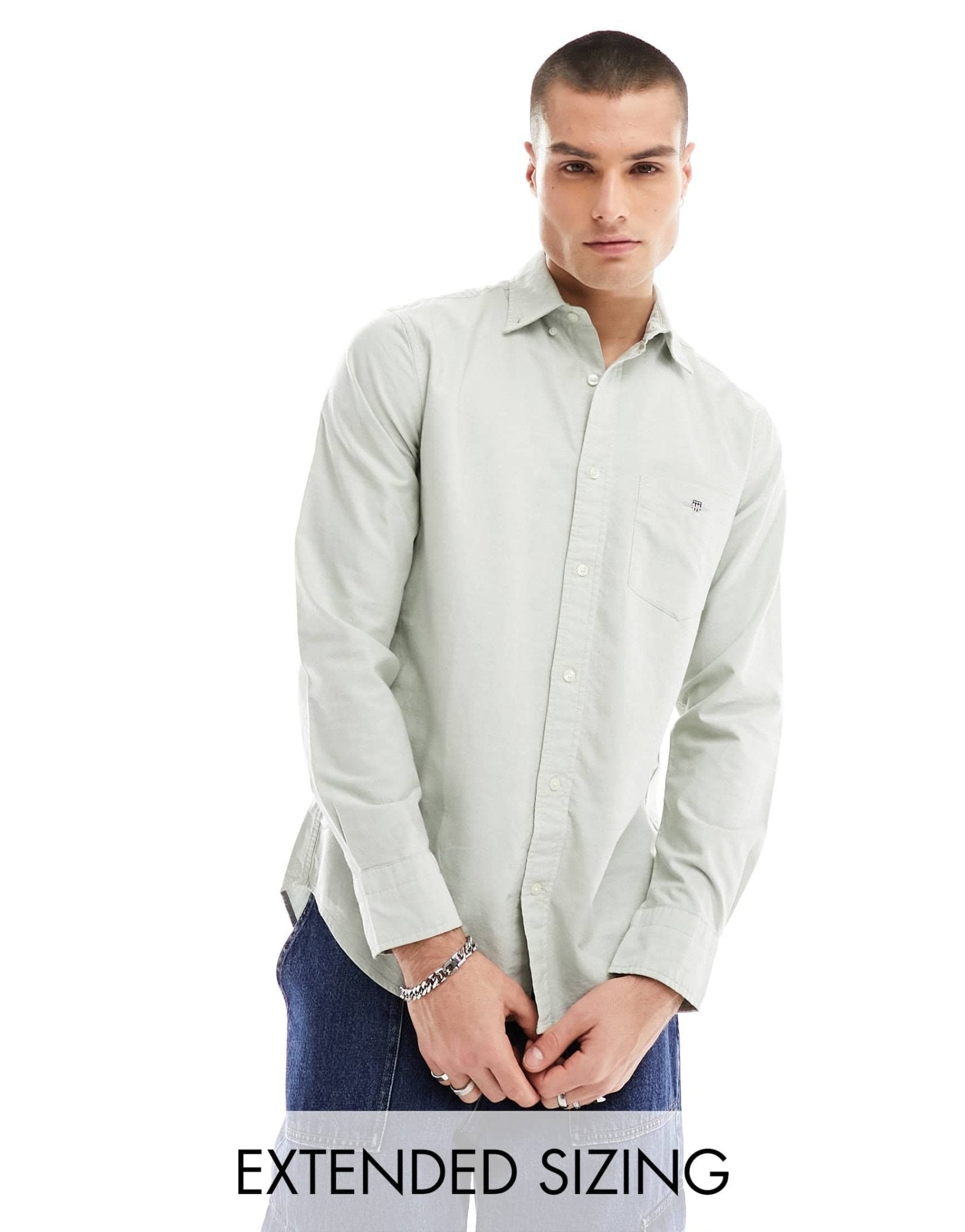 GANT shield logo oxford shirt in light green - ASOS Sample Sale EU Store