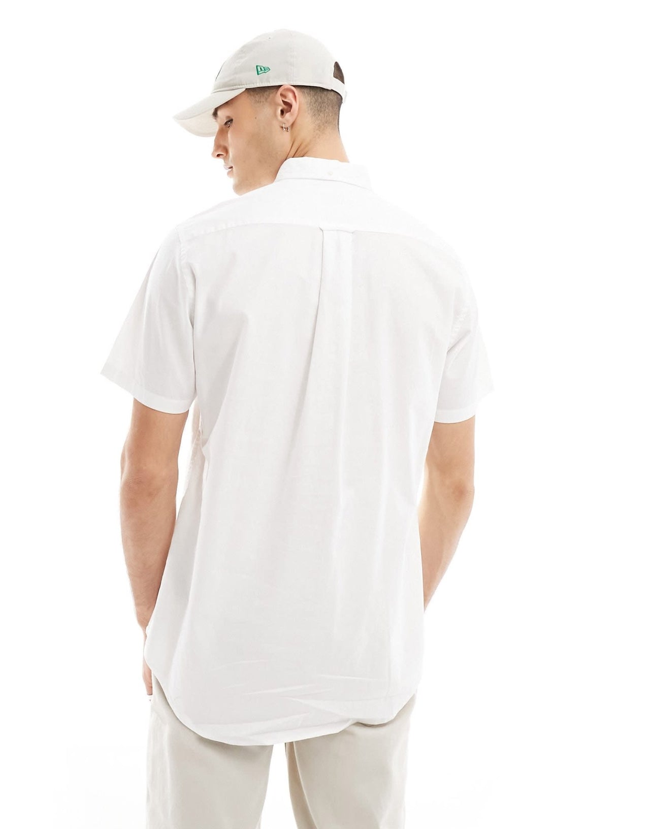 GANT shield logo short sleeve cotton linen shirt in white - ASOS Sample Sale EU Store