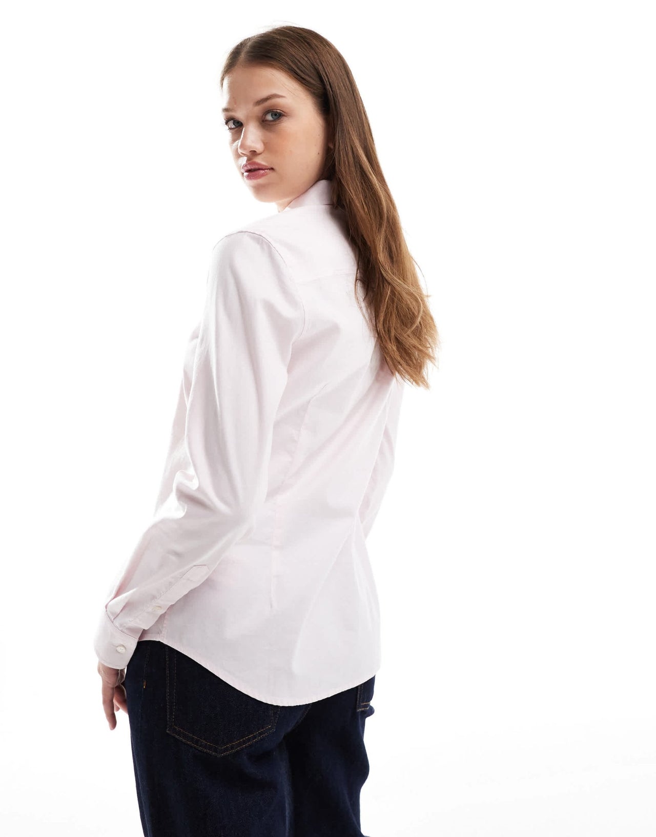 GANT slim stretch oxford shirt with logo in light pink - ASOS Sample Sale EU Store