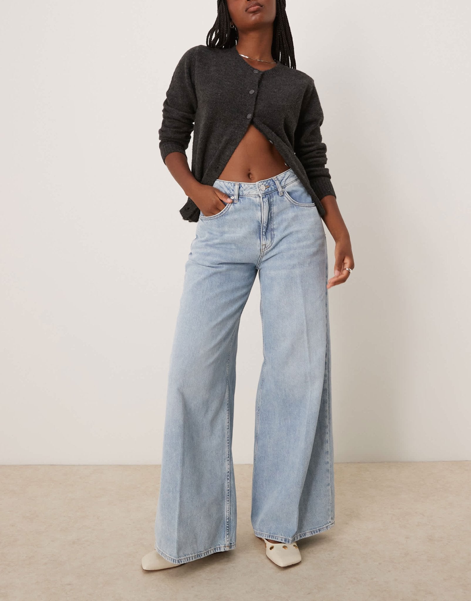 GANT wide leg pleated jeans in light blue wash - ASOS Sample Sale EU Store