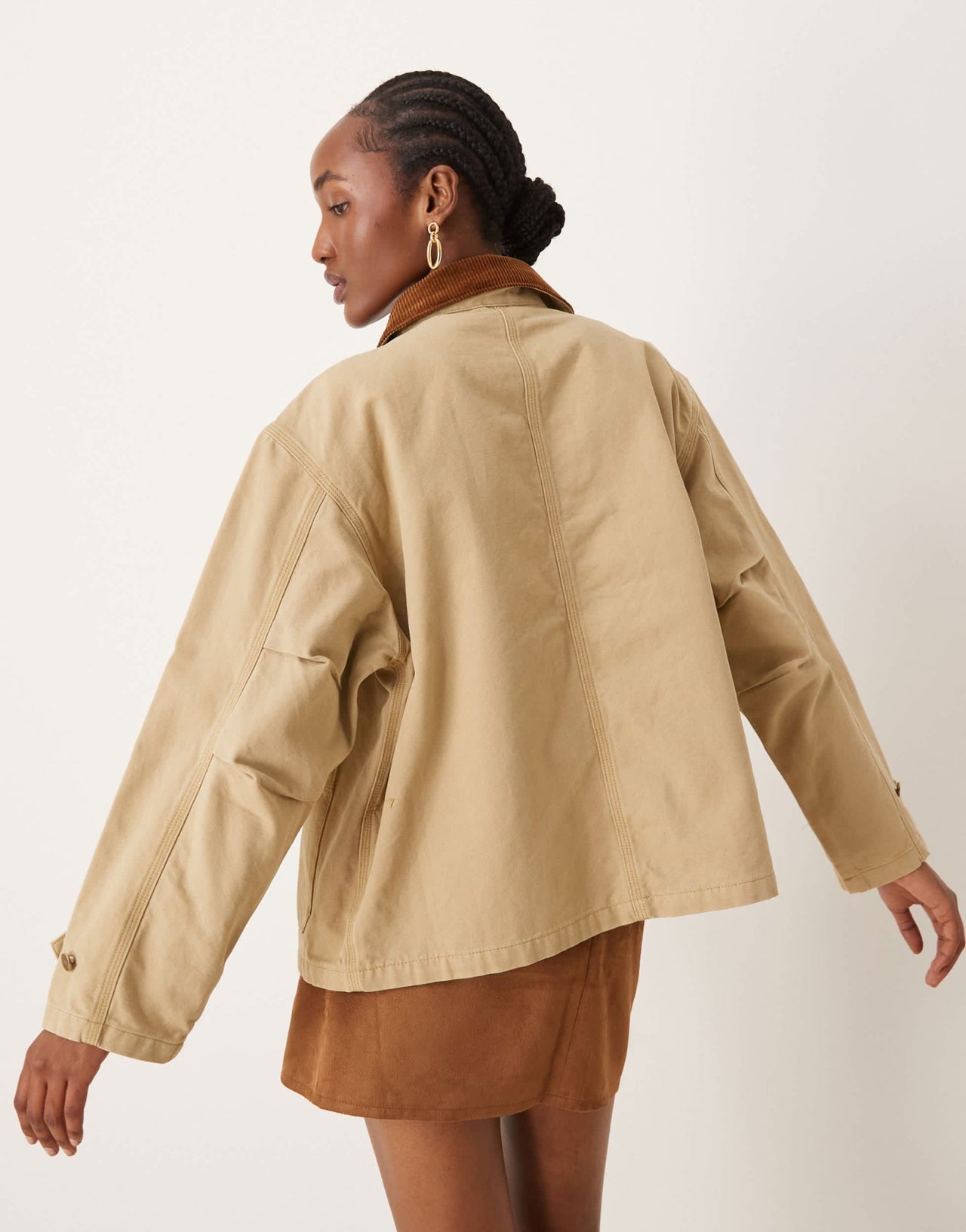 GANT workwear jacket with cord collar in beige - ASOS Sample Sale EU Store