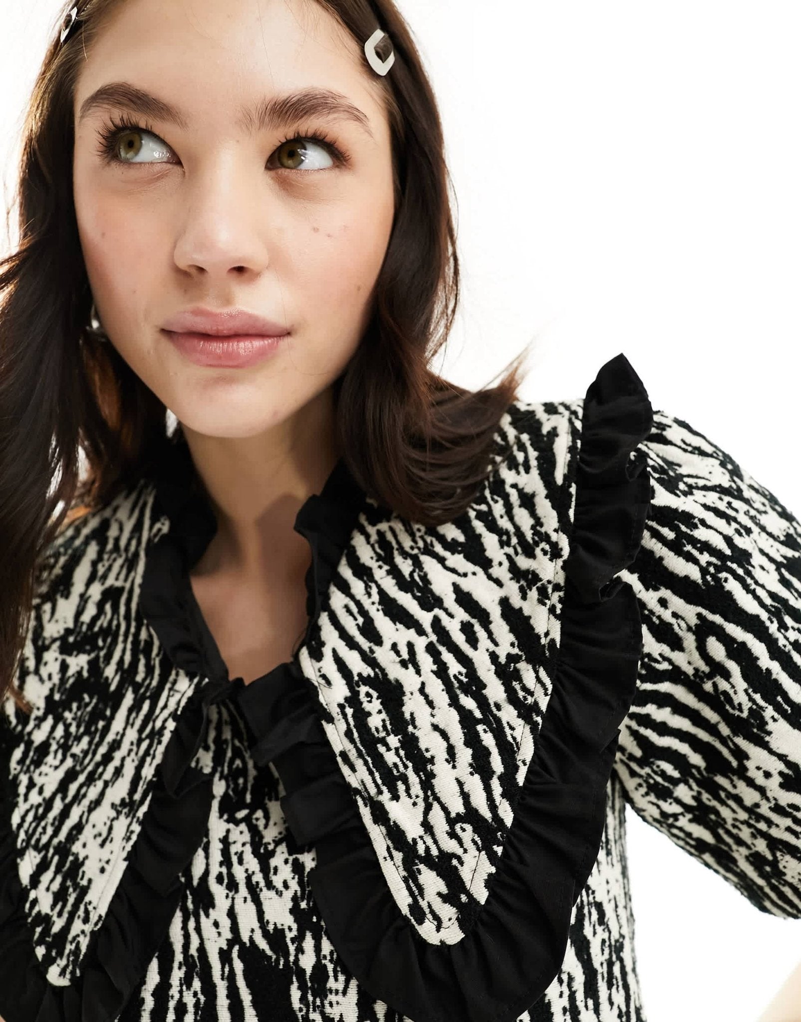 Ghospell contrast collar jacquard mini dress in zebra print - ASOS Sample Sale EU Store
