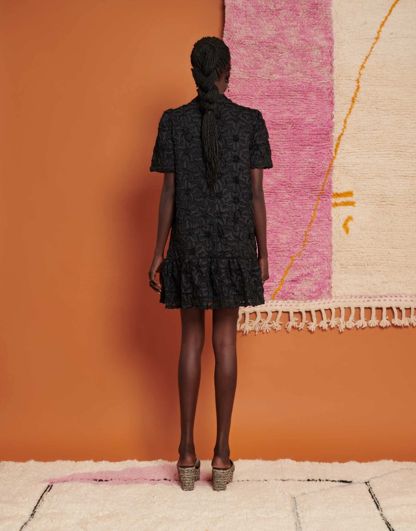 Ghospell floral embroidered mini dress in black - ASOS Sample Sale EU Store