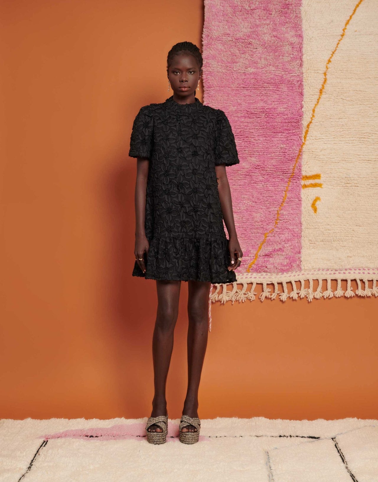 Ghospell floral embroidered mini dress in black - ASOS Sample Sale EU Store