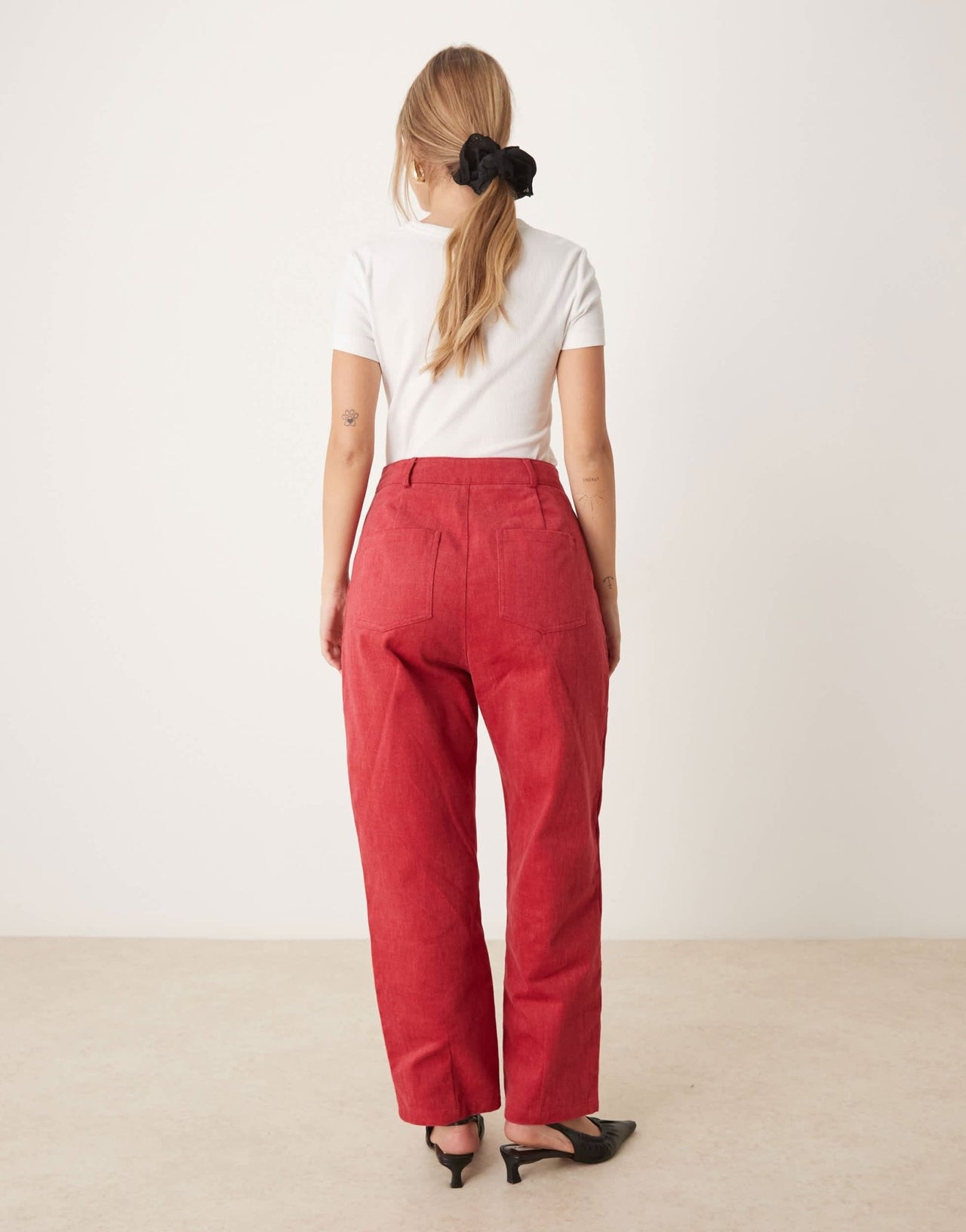 Ghospell high waisted denim jeans co - ord in red - ASOS Sample Sale EU Store