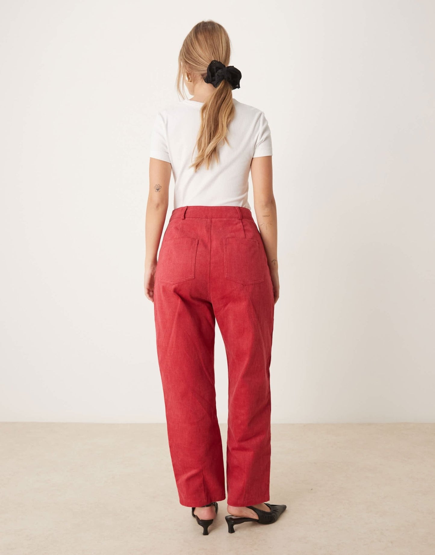 Ghospell high waisted denim jeans co - ord in red - ASOS Sample Sale EU Store