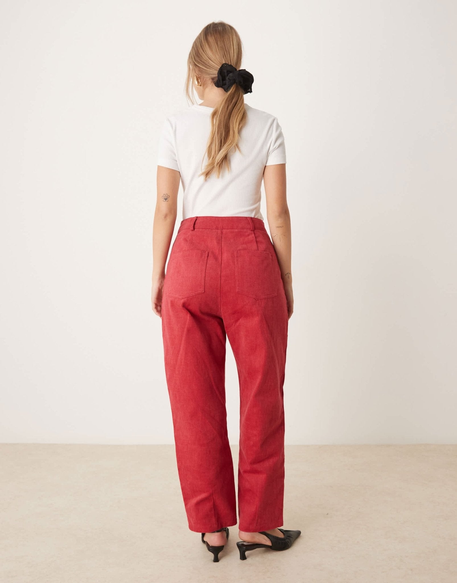 Ghospell high waisted denim jeans co - ord in red - ASOS Sample Sale EU Store