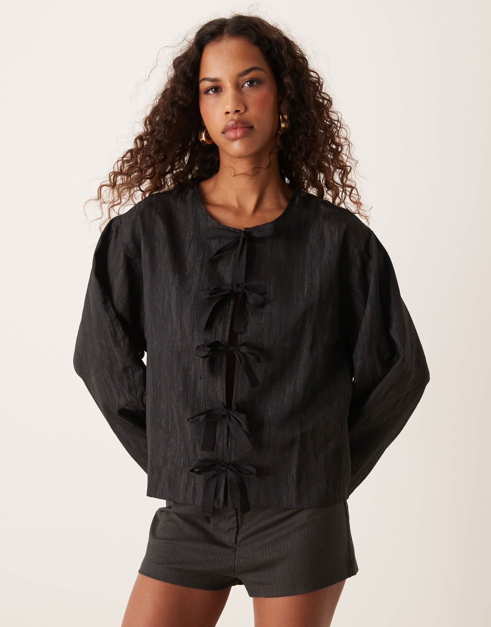 Ghospell oversized jacquard top in black - ASOS Sample Sale EU Store