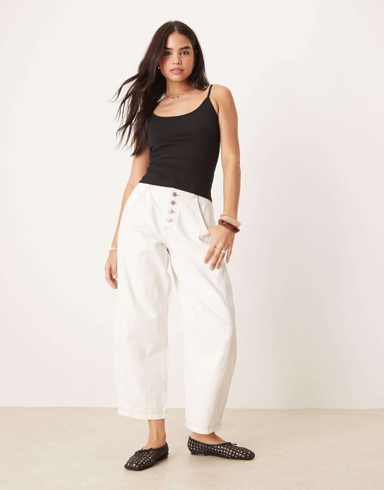 Gina Tricot jersey strappy cami top in black - ASOS Sample Sale EU Store