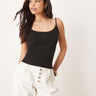 Top de tirantes de jersey Gina Tricot en negro