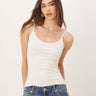 Top de tirantes Gina Tricot de jersey en crema