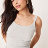 Top de tirantes de canalé Gina Tricot en gris jaspeado