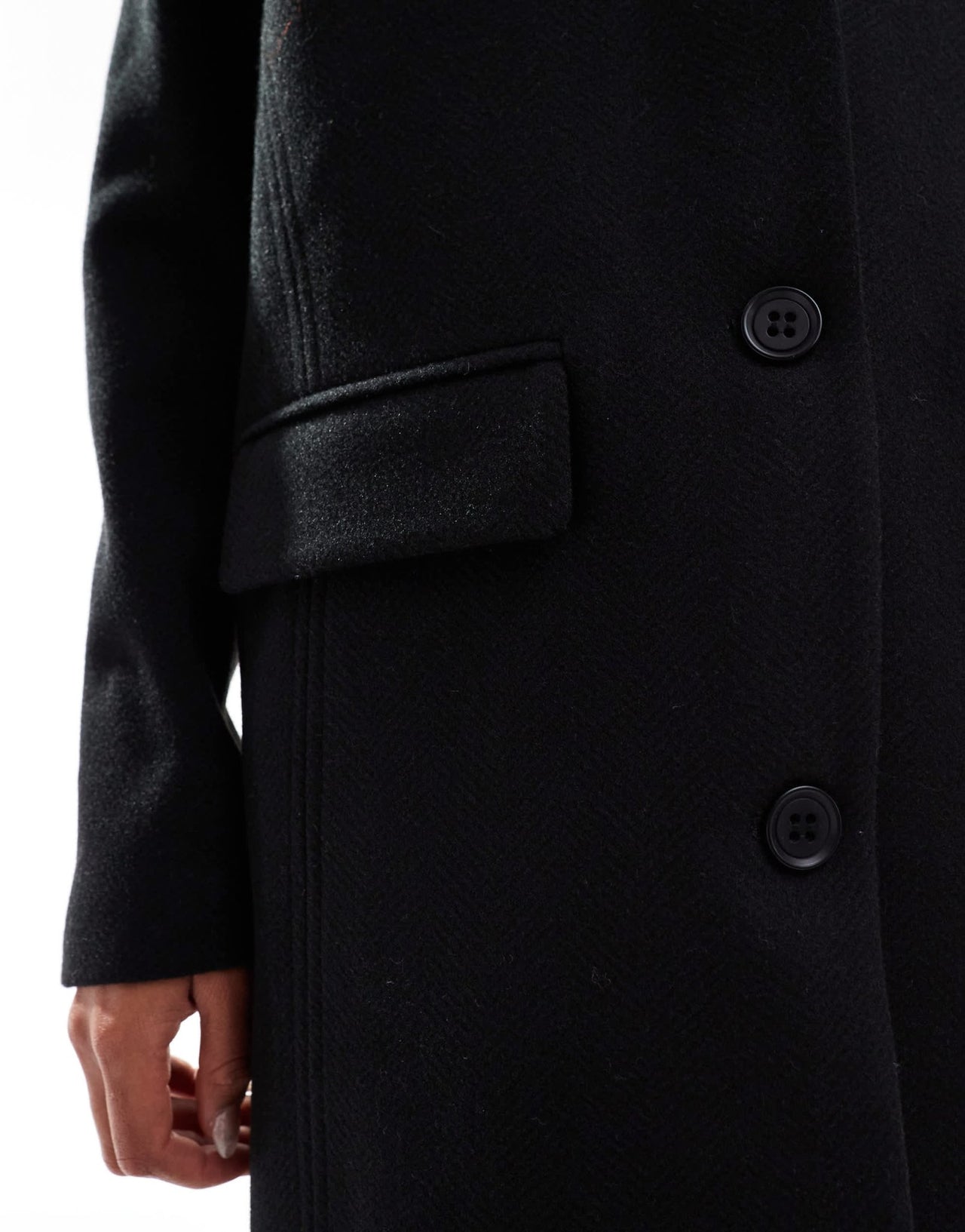 Glamorous oversized tailored coat in black herringbone - ASOS Sample Sale EU Store