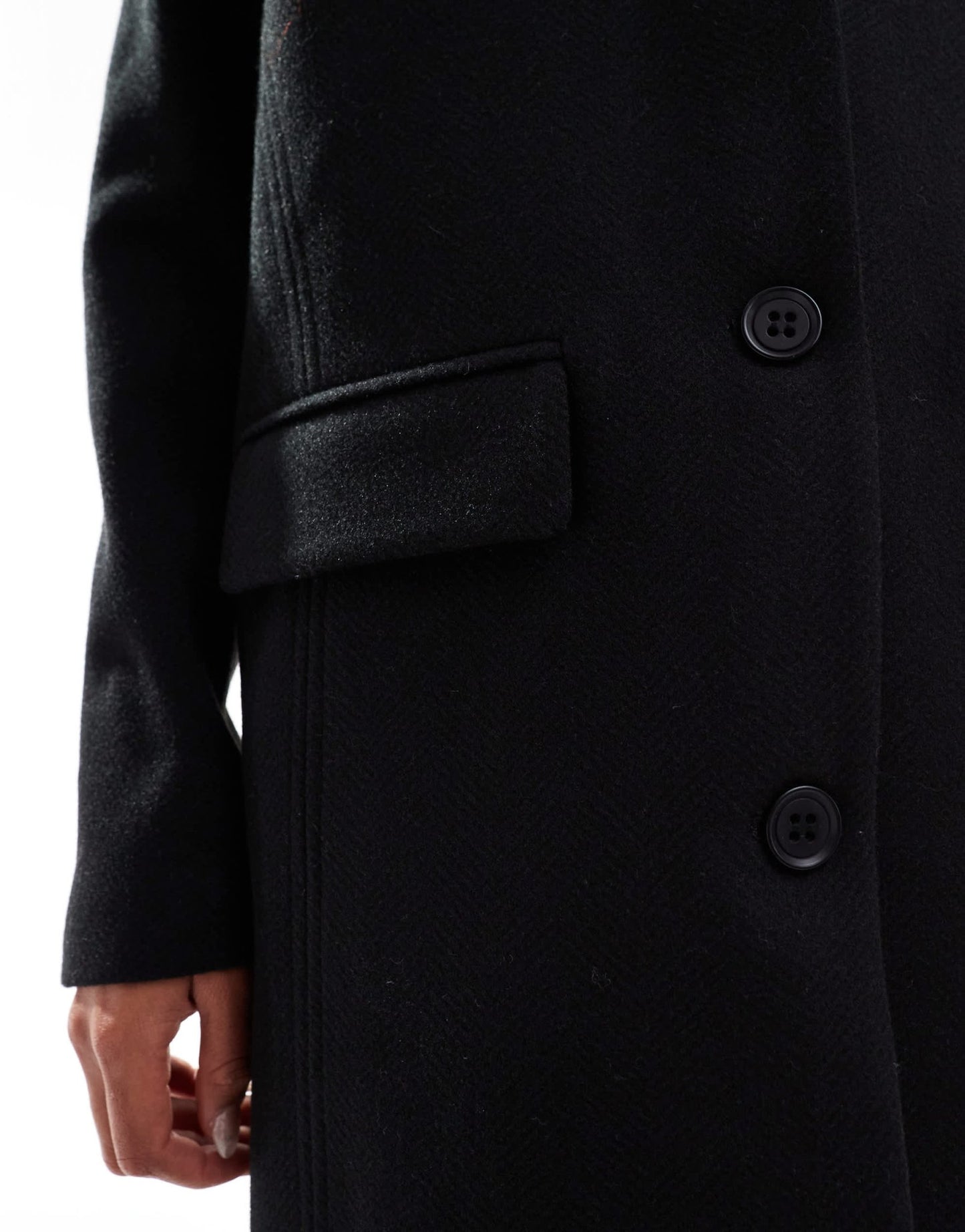 Glamorous oversized tailored coat in black herringbone - ASOS Sample Sale EU Store