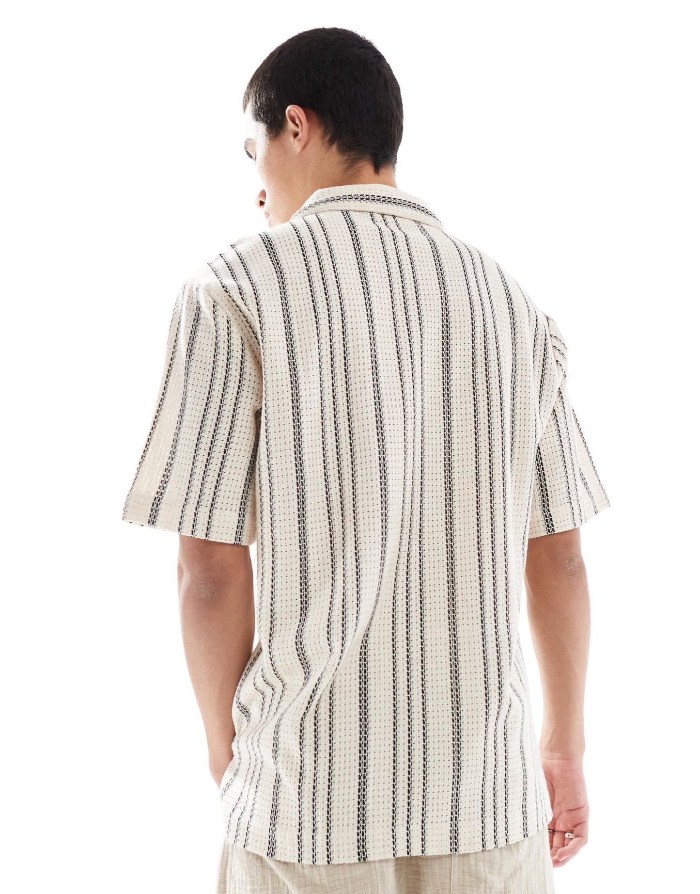 Goldsboro revere textured stripe shirt in multi - ASOS Sample Sale EU Store