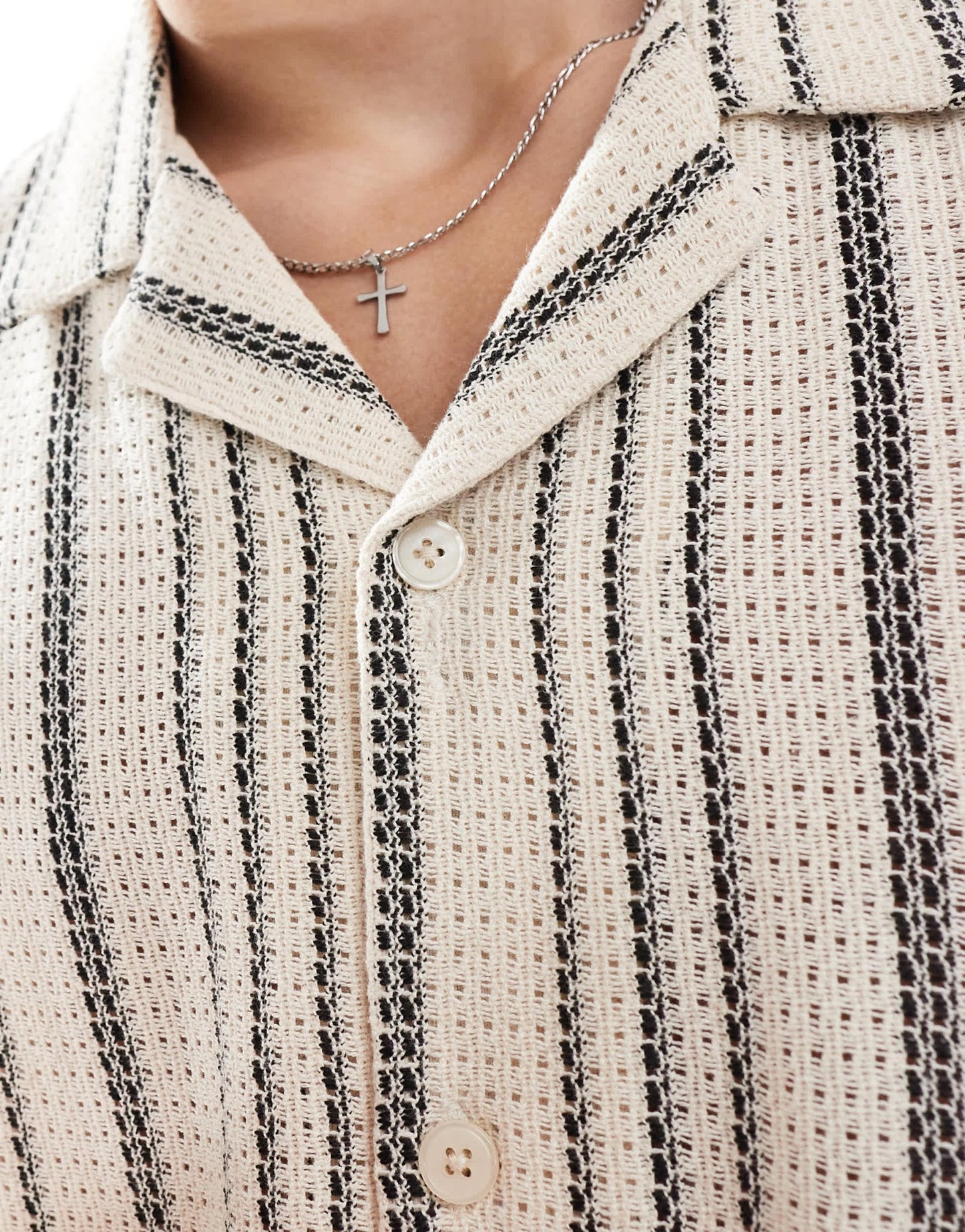 Goldsboro revere textured stripe shirt in multi - ASOS Sample Sale EU Store